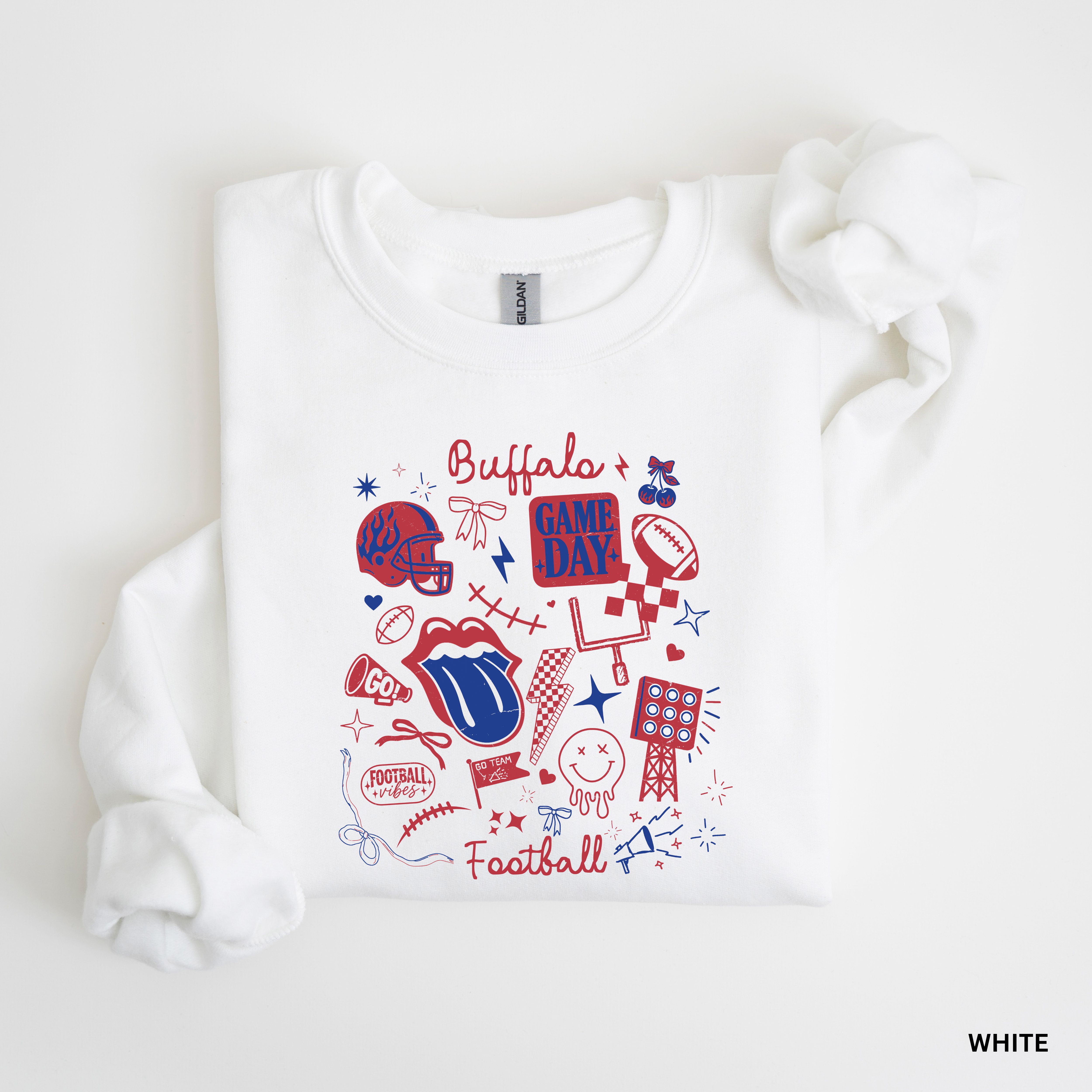 Buffalo Handwritten Crewneck Sweatshirt| Game Day Sweatshirt, Unisex Football Crewneck, Cozy Sports Apparel, Perfect for Game Day &amp; Tailgating, Gifts for Fans product thumbnail image