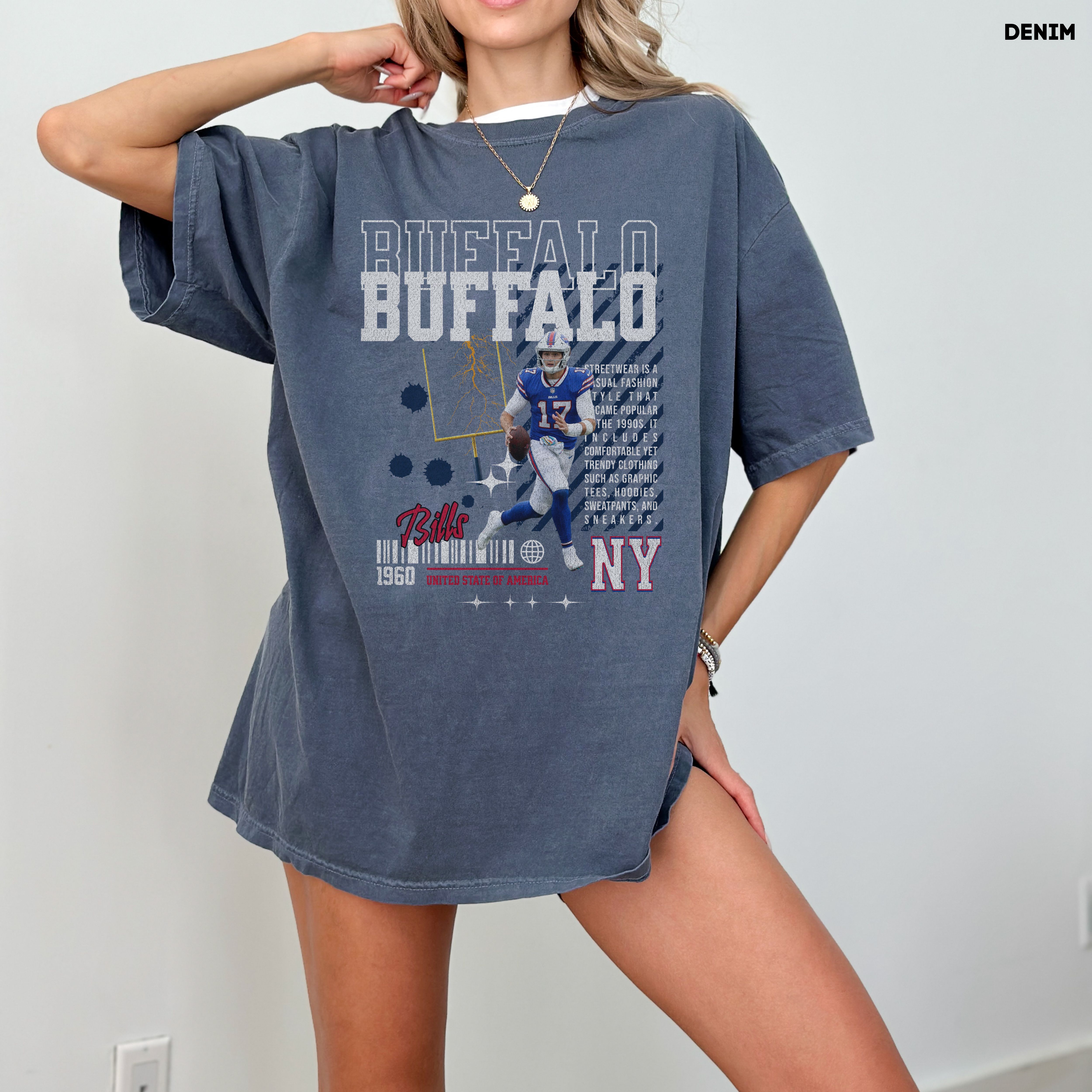 JA17 Comfort Colors Buffalo Football Oversized Tee, Buffalo Football Vintage Distressed Shirt, Lets Go Buffalo, J Allen Fan Shirt JA17 Comfort Colors Buffalo Football Oversized Tee, Buffalo Football Vintage Distressed Shirt, Lets Go Buffalo, J Allen Fan Shirt
