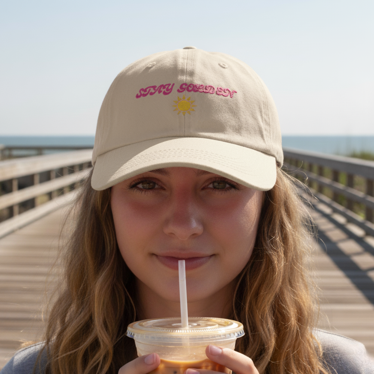 Stay Golden Embroidered Dad Hat | Seafoam Dreams Collection | Retro Beach Vibes product thumbnail image Stay Golden Embroidered Dad Hat | Seafoam Dreams Collection | Retro Beach Vibes product thumbnail image