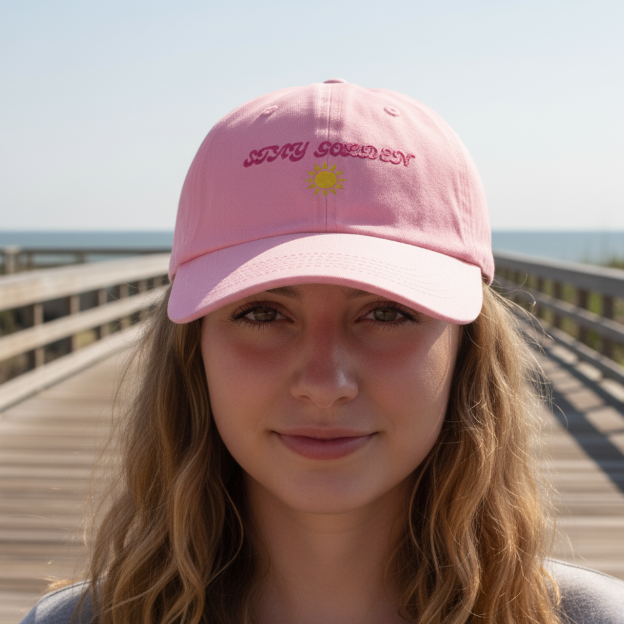 Stay Golden Embroidered Dad Hat | Seafoam Dreams Collection | Retro Beach Vibes product thumbnail image Stay Golden Embroidered Dad Hat | Seafoam Dreams Collection | Retro Beach Vibes product thumbnail image