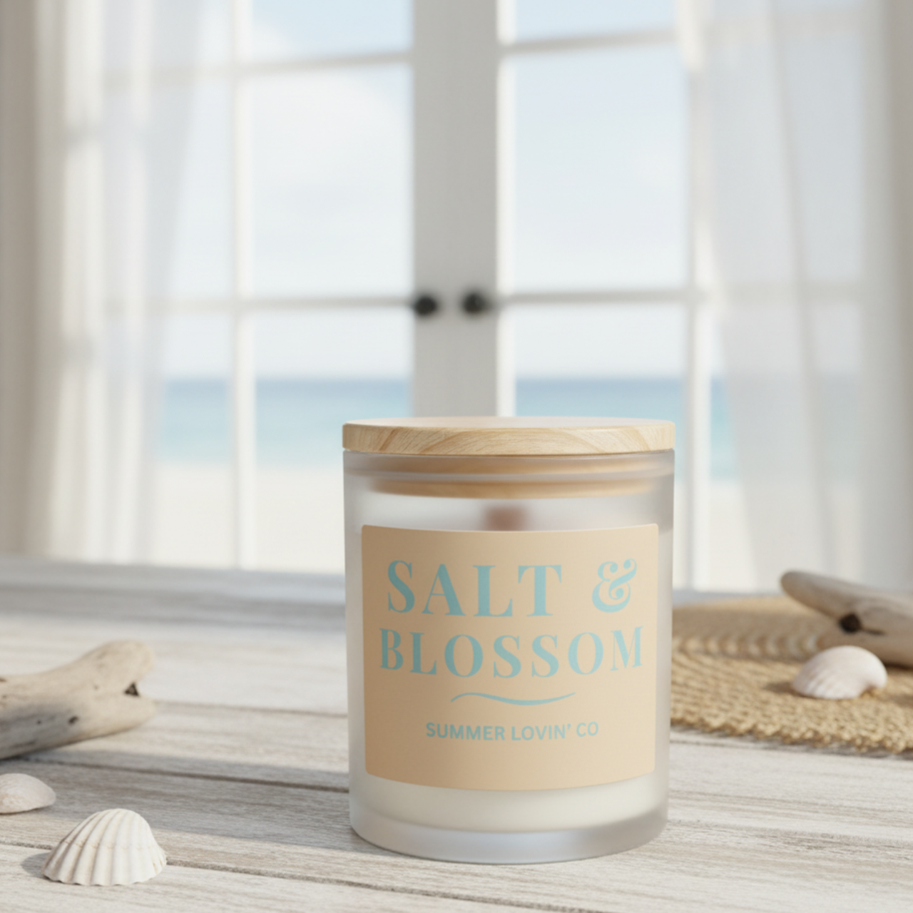 Salt & Blossom Candle | Seafoam Dreams Collection product thumbnail image Salt & Blossom Candle | Seafoam Dreams Collection product thumbnail image