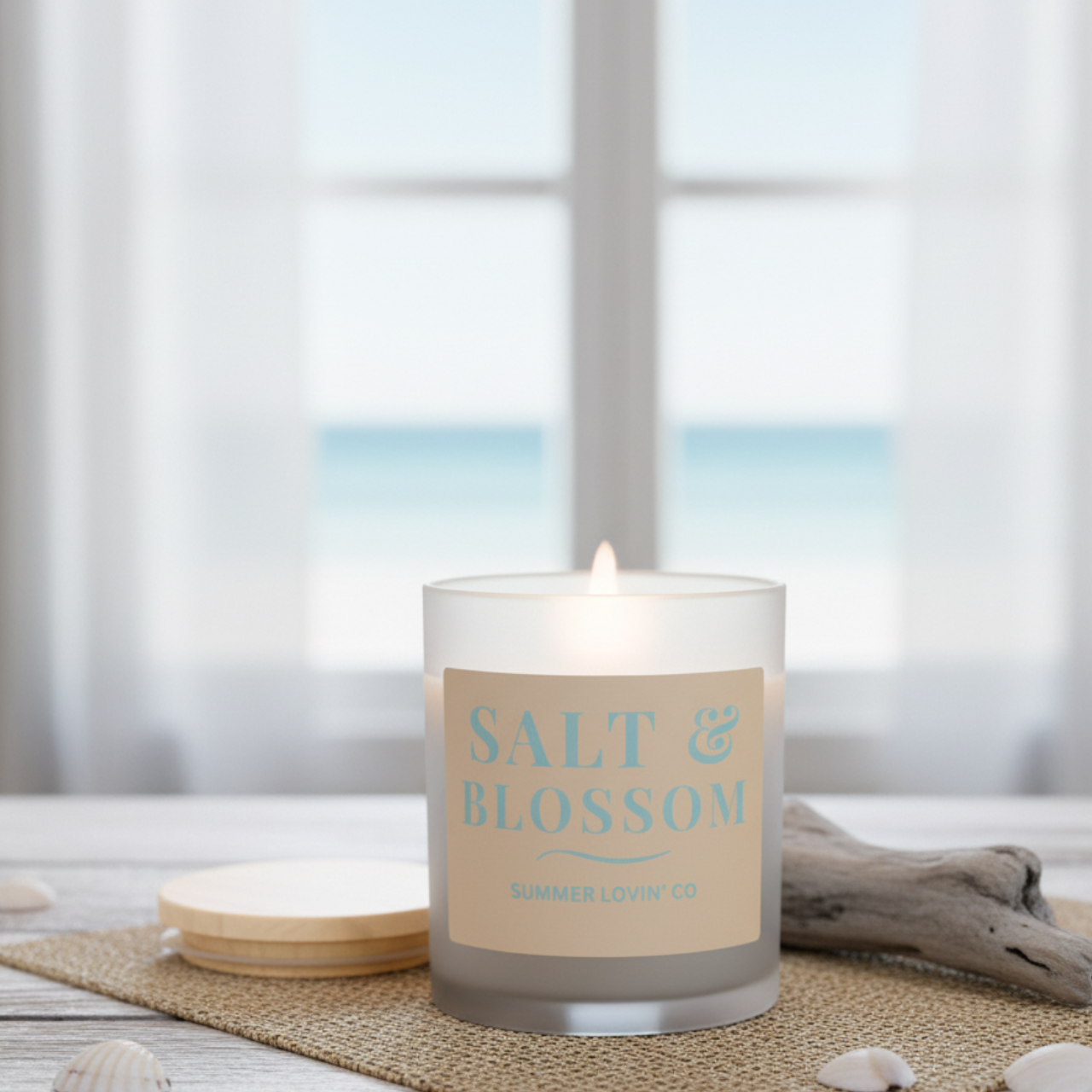 Salt & Blossom Candle | Seafoam Dreams Collection product thumbnail image Salt & Blossom Candle | Seafoam Dreams Collection product thumbnail image