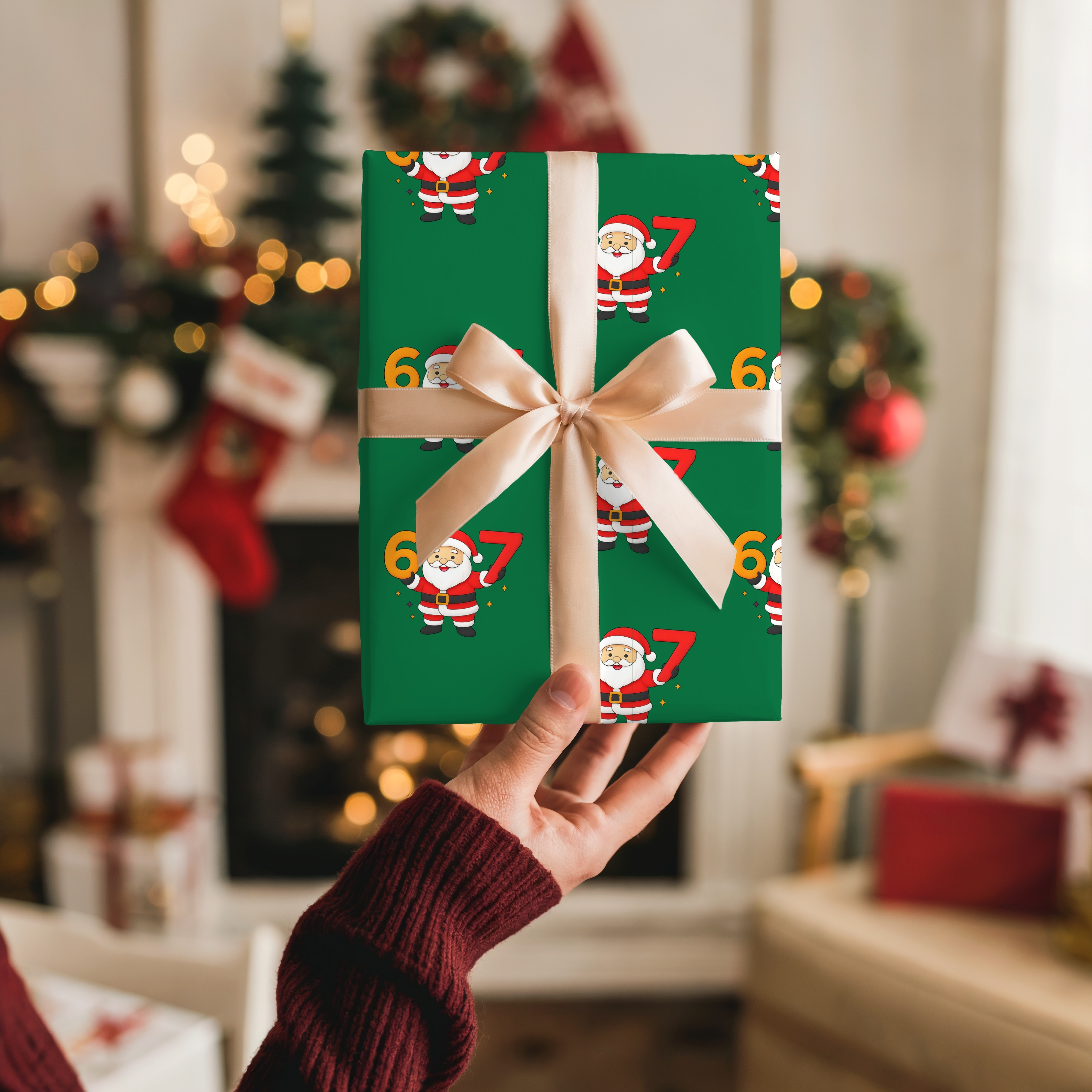 67 Wrapping Paper Festive Santa Wrapping Paper Holiday Gift Wrap for Christmas Celebrations product thumbnail image 67 Wrapping Paper Festive Santa Wrapping Paper Holiday Gift Wrap for Christmas Celebrations product thumbnail image