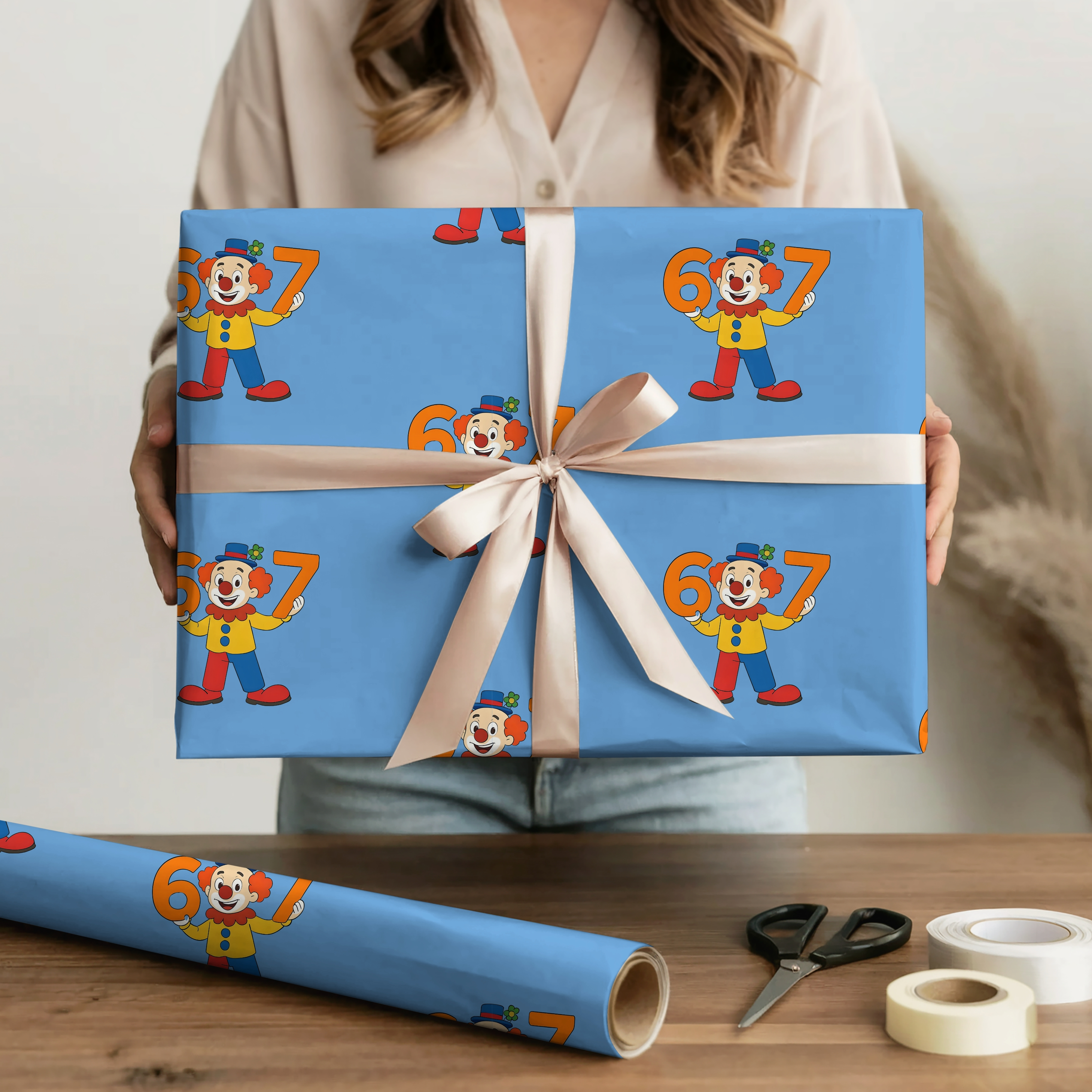 6 7 Birthday Wrapping Paper Colorful Clown Wrapping Paper for Birthdays and Celebrations product thumbnail image 6 7 Birthday Wrapping Paper Colorful Clown Wrapping Paper for Birthdays and Celebrations product thumbnail image