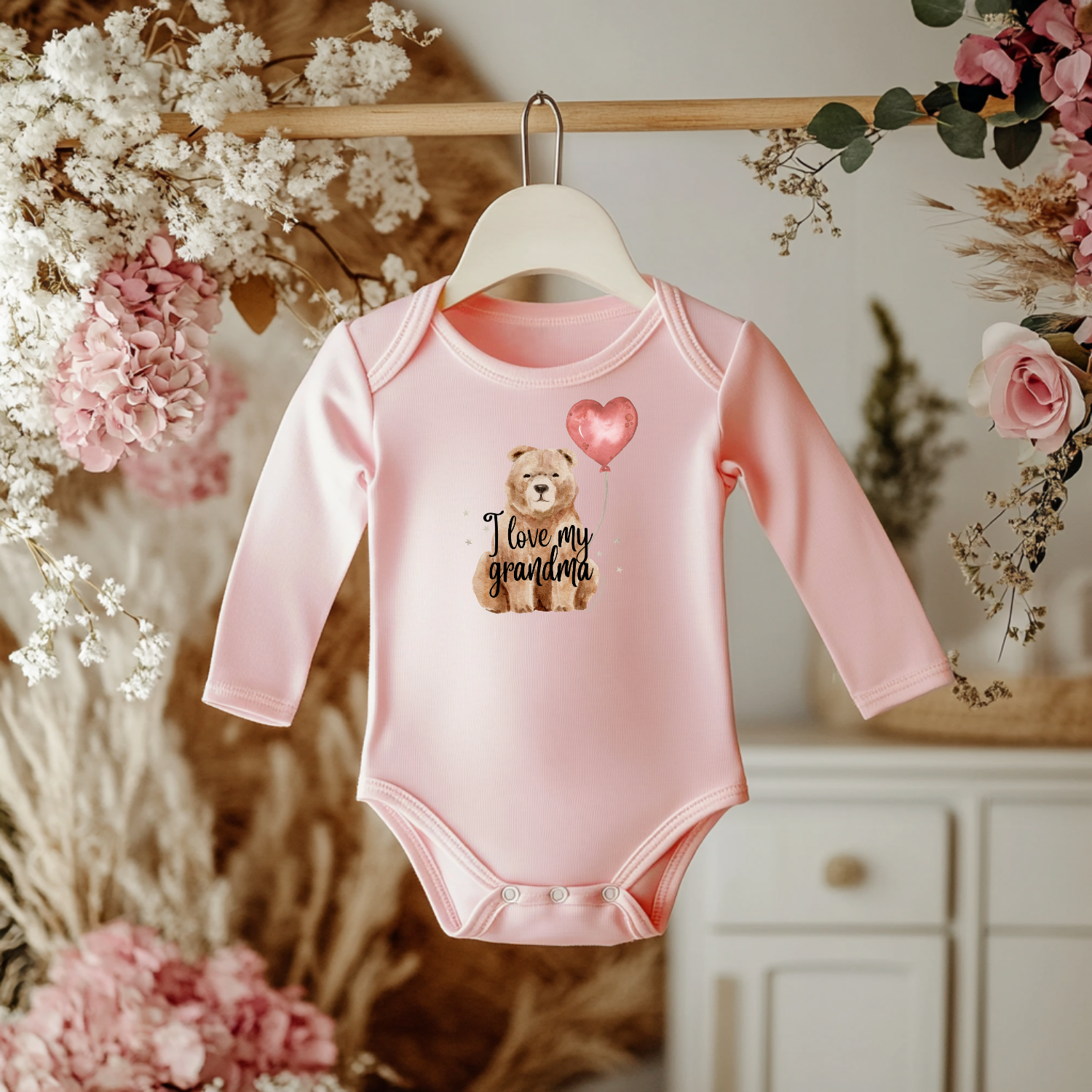 Love My Grandma Infant Bodysuit, Cute Baby Outfit, Gift for Newborns, Grandparents Day Outfit, Baby Shower Gift, Infant Clothing product thumbnail image