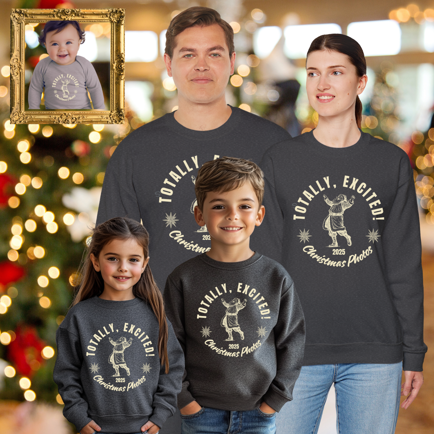 One Totally Excited About Christmas Photos Sweatshirt | Funny Matching Family Christmas Shirt Holiday Photo Unisex Heavy Crewneck Sweatshirt product thumbnail image One Totally Excited About Christmas Photos Sweatshirt | Funny Matching Family Christmas Shirt Holiday Photo Unisex Heavy Crewneck Sweatshirt product thumbnail image