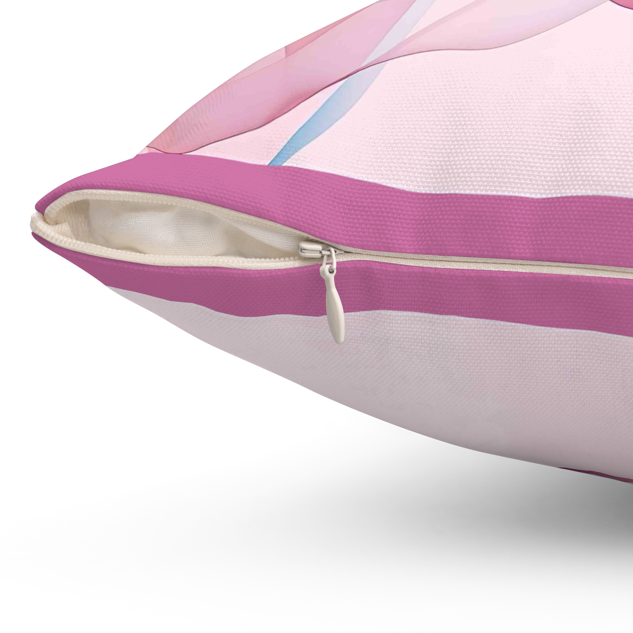 Delicate Pink Ribbon Rose Pillow – Semi-Transparent Flower Art on Pastel Canvas – Romantic Decorative Cushion for Home or Gift Décor, Floral Pillow, Home Decor, Gift for Her, Couch Cushion product thumbnail image