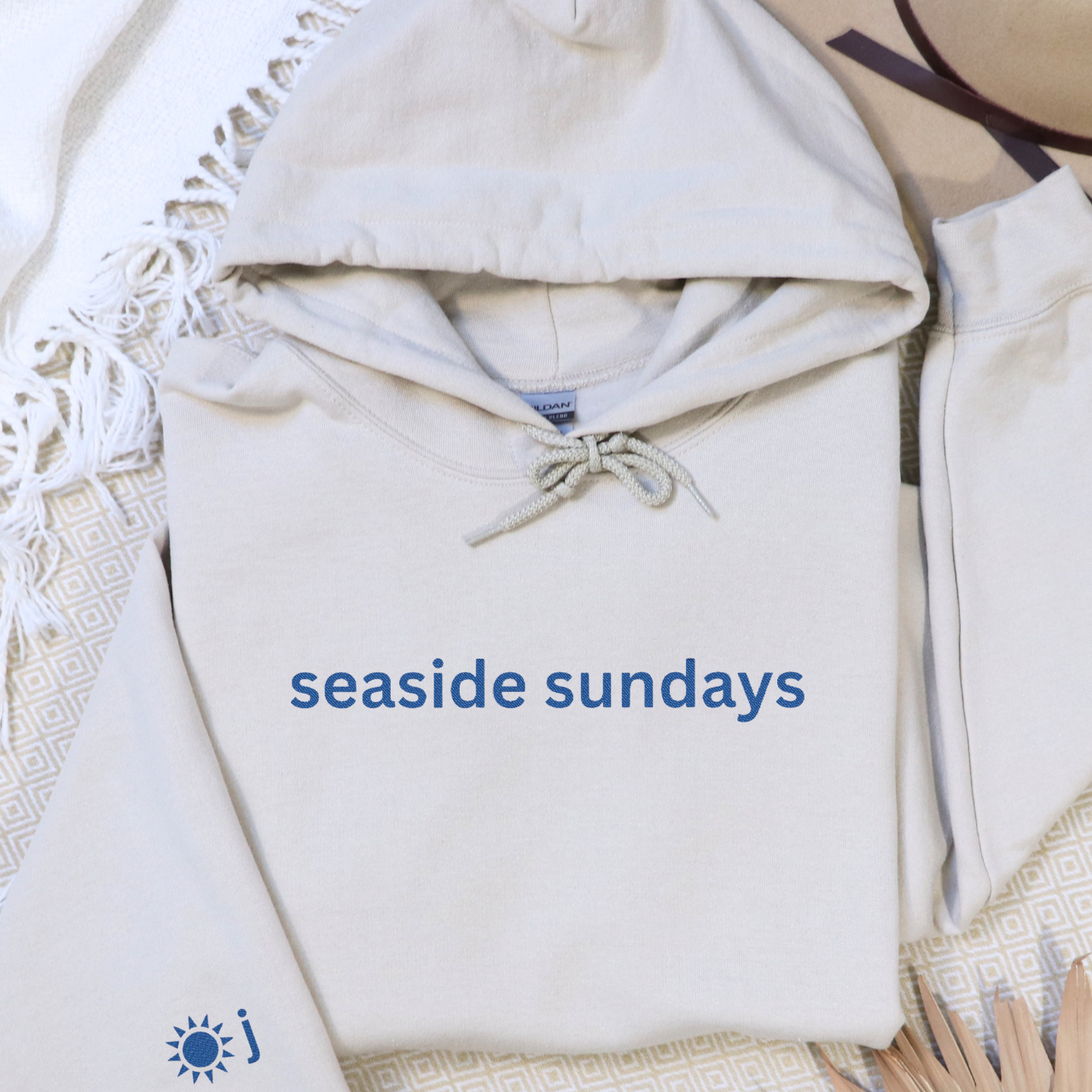 Seaside Sundays Embroidered Sweatshirt – Personalized Coastal Hoodie product thumbnail image Seaside Sundays Embroidered Sweatshirt – Personalized Coastal Hoodie product thumbnail image