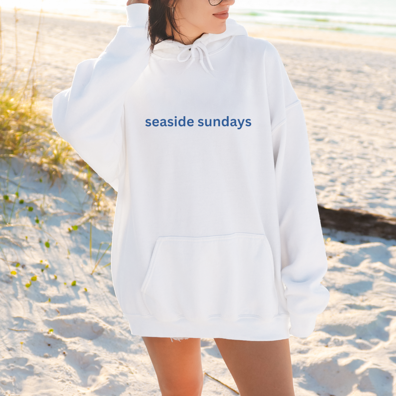 Seaside Sundays Embroidered Sweatshirt – Personalized Coastal Hoodie