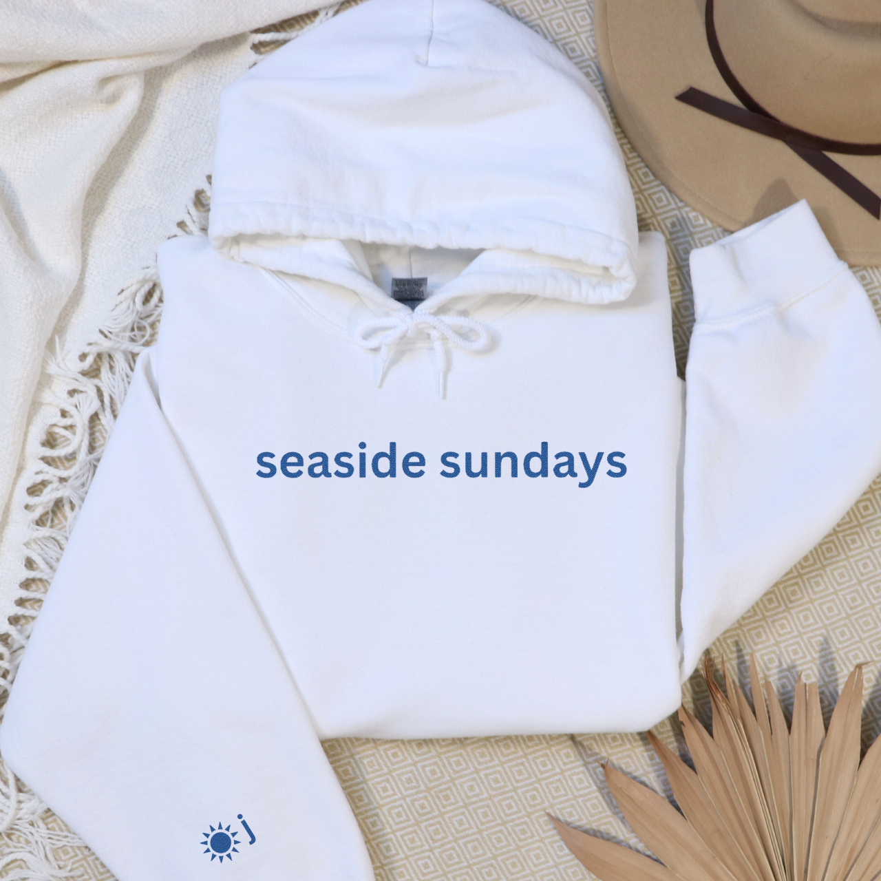 Seaside Sundays Embroidered Sweatshirt – Personalized Coastal Hoodie product thumbnail image Seaside Sundays Embroidered Sweatshirt – Personalized Coastal Hoodie product thumbnail image