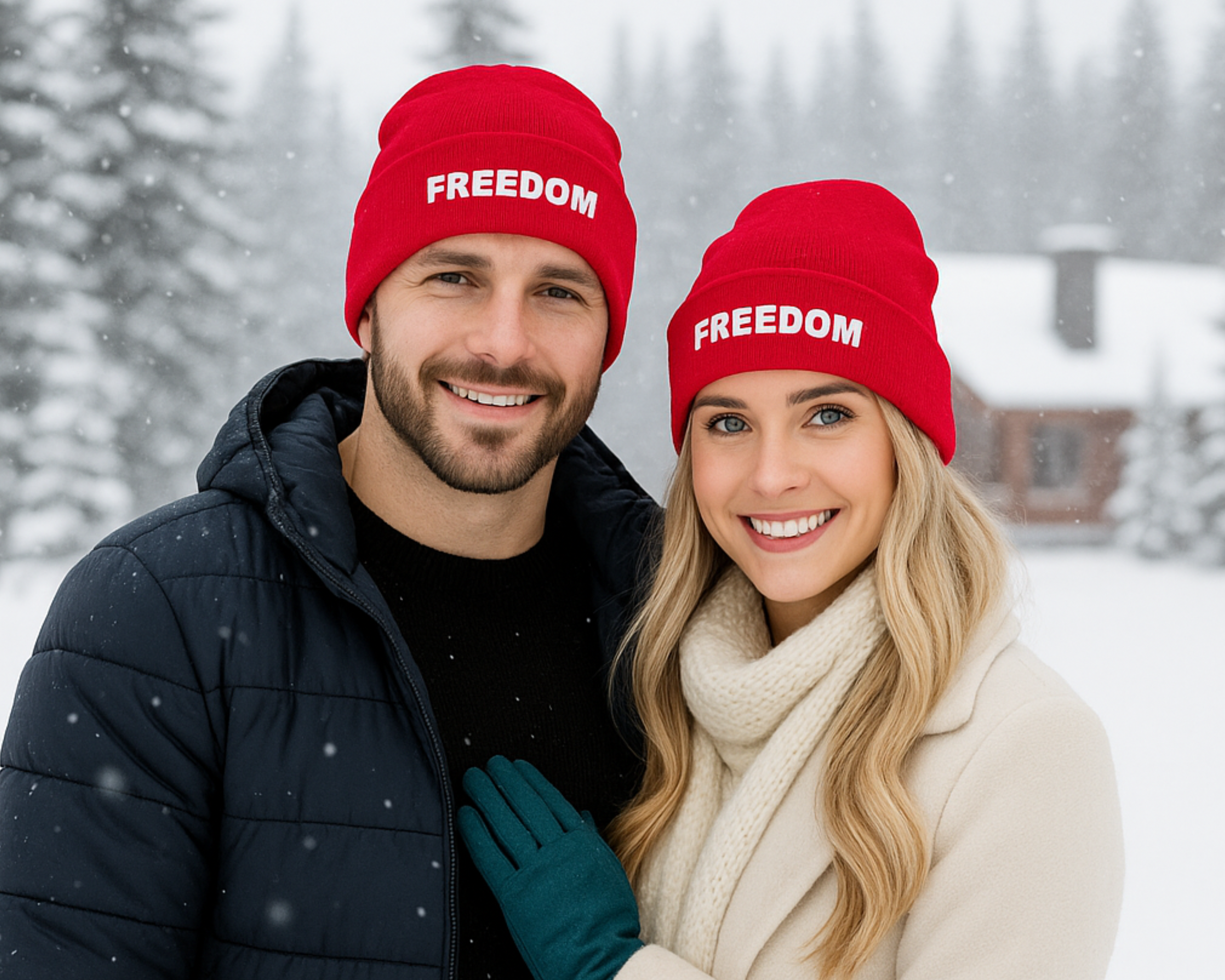 Beanie Hat Embroidered with Freedom Design product thumbnail image Beanie Hat Embroidered with Freedom Design product thumbnail image