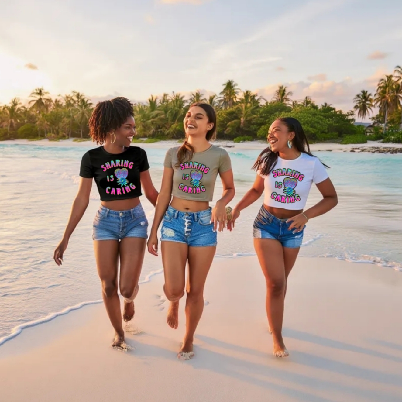 Sharing is Caring Crop Tee for Women product thumbnail image