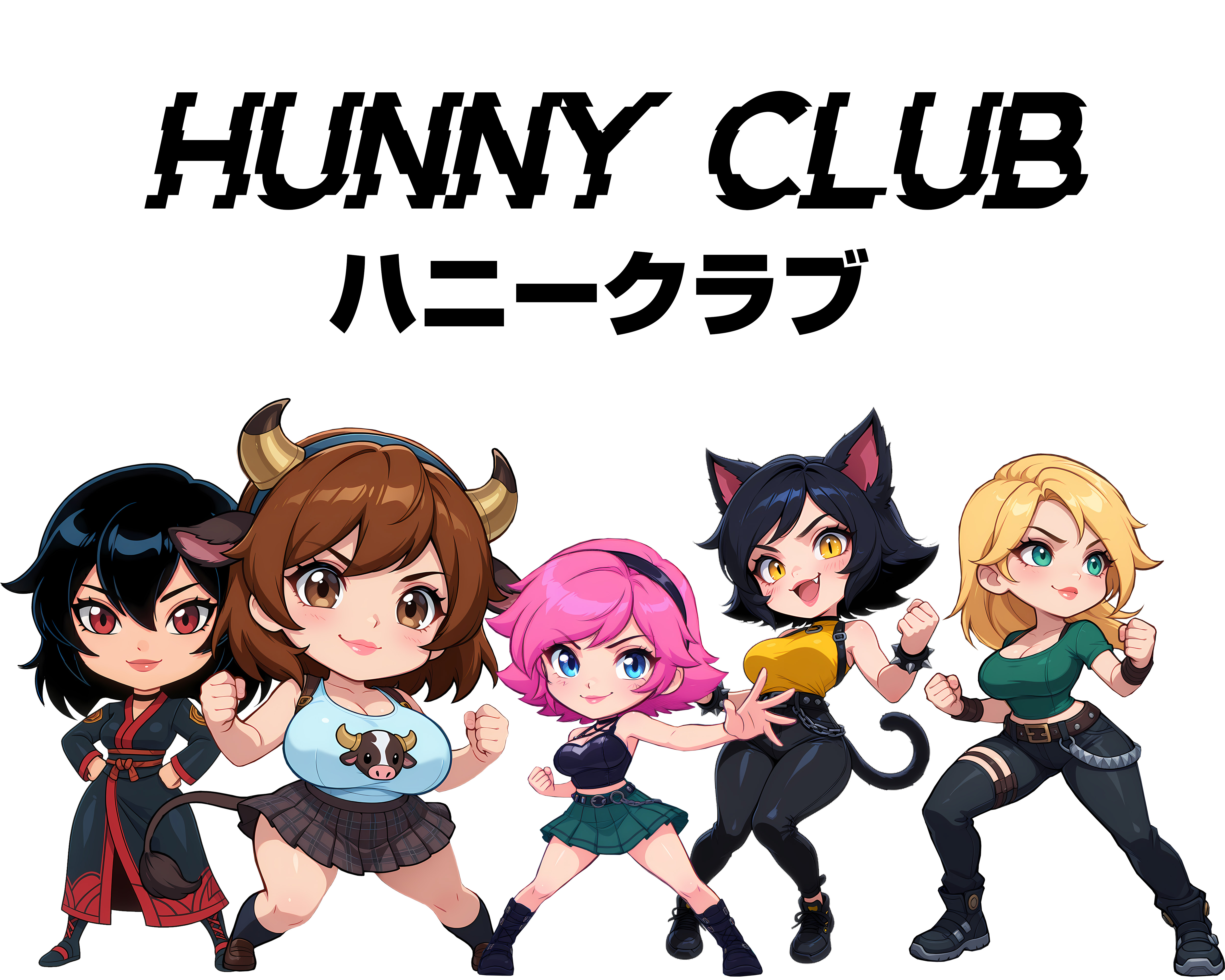 Hunny Club Graphic Tee Black Text – Unisex Heavy Cotton Tee for Anime Lovers