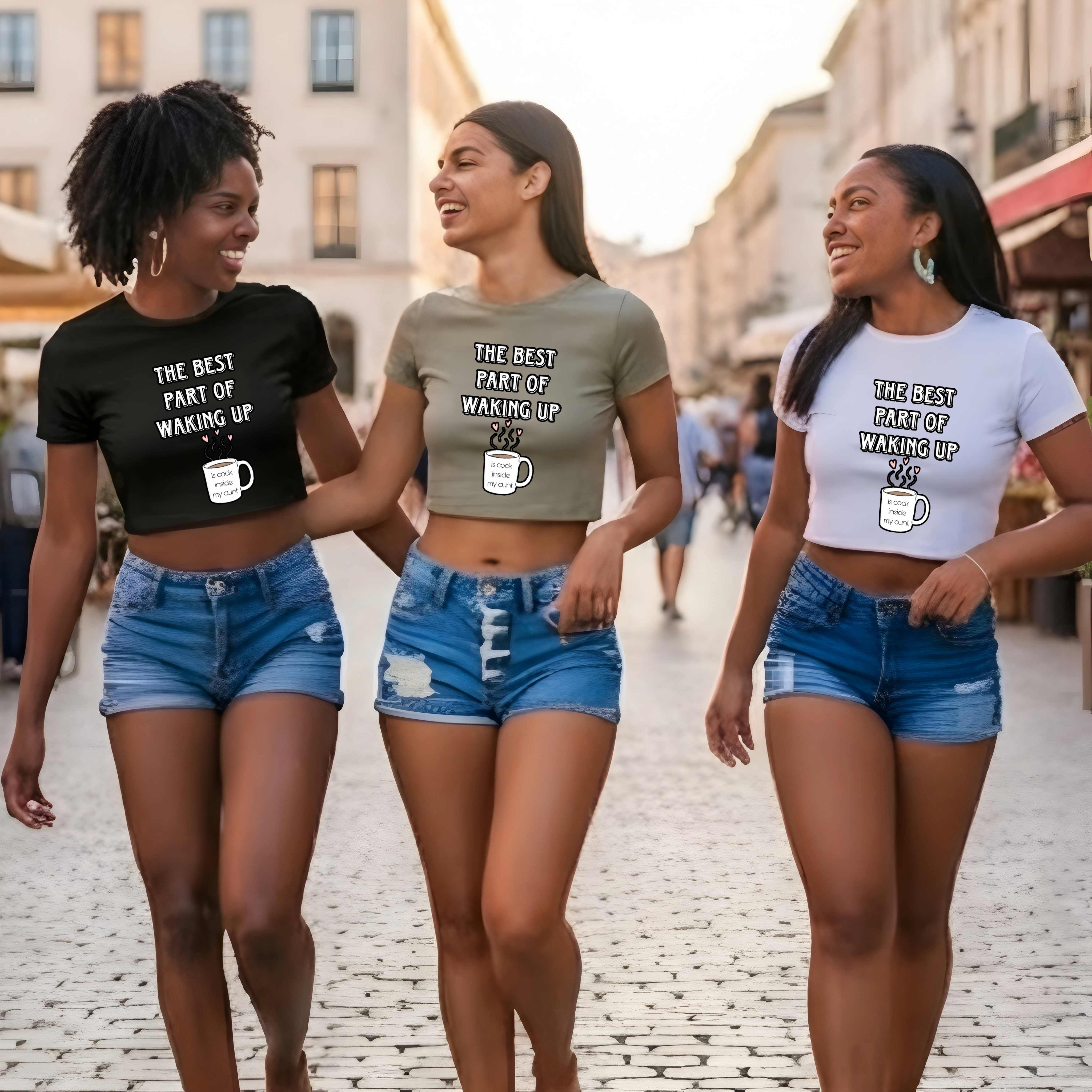 Crop Tee - Adult Humor Naughty Message Women's Poly-Cotton Tee product thumbnail image