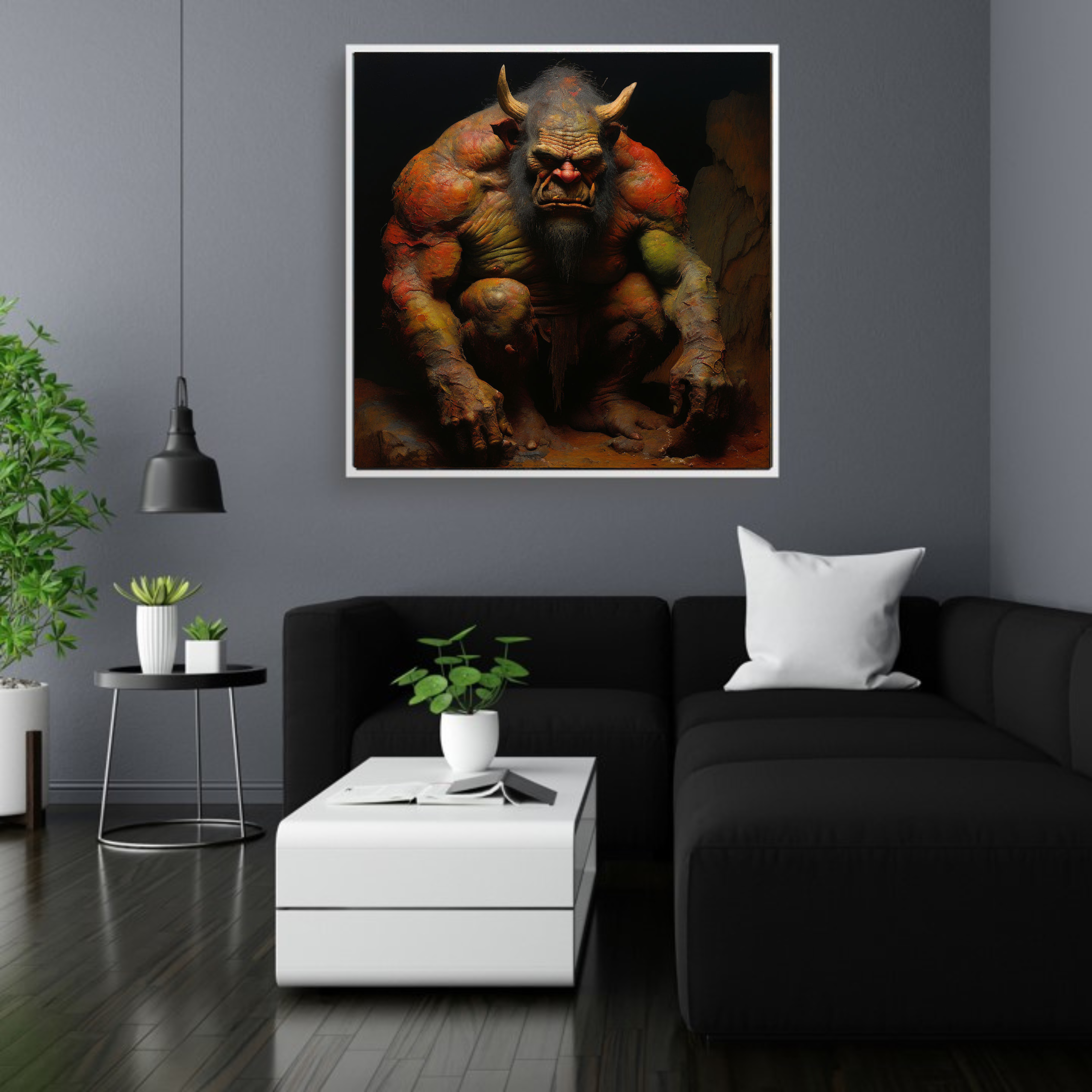 Artistic Silk Poster - Colorful Ogre Mythical Legendary Figure Artwork Print for Home & Outdoor Decor Artistic Silk Poster - Colorful Ogre Mythical Legendary Figure Artwork Print for Home & Outdoor Decor