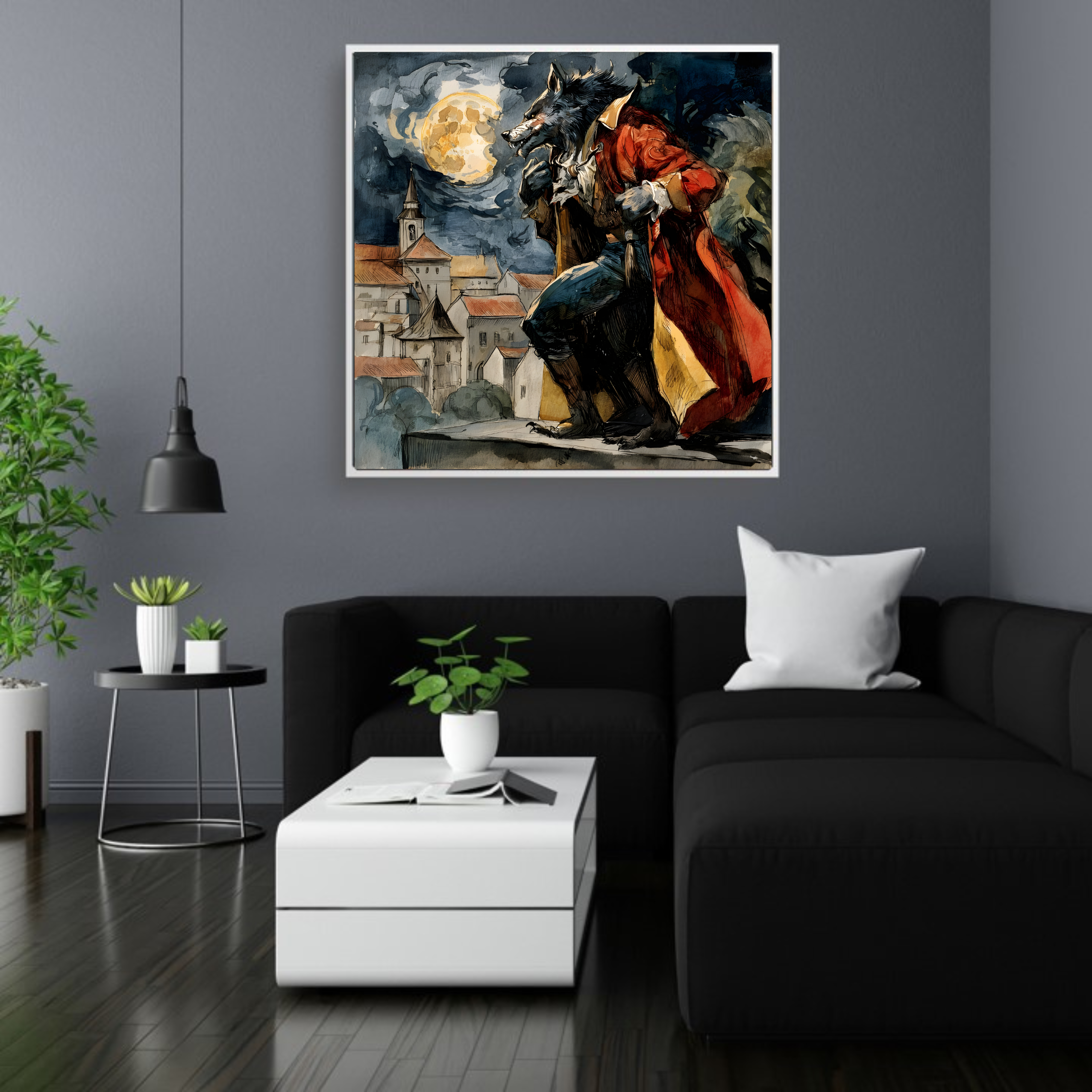 Artistic Silk Poster - Colorful Werewolf in Paris Artwork Print for Home & Outdoor Decor Artistic Silk Poster - Colorful Werewolf in Paris Artwork Print for Home & Outdoor Decor