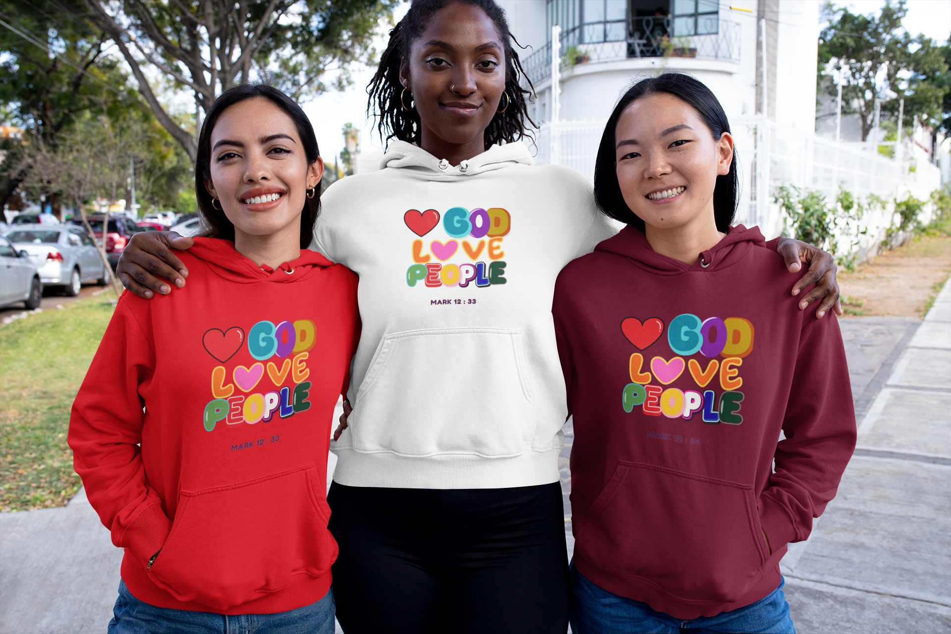 "LOVE GOD, LOVE PEOPLE" Faith Design Unisex Hoodie, Sweatshirt product thumbnail image "LOVE GOD, LOVE PEOPLE" Faith Design Unisex Hoodie, Sweatshirt product thumbnail image