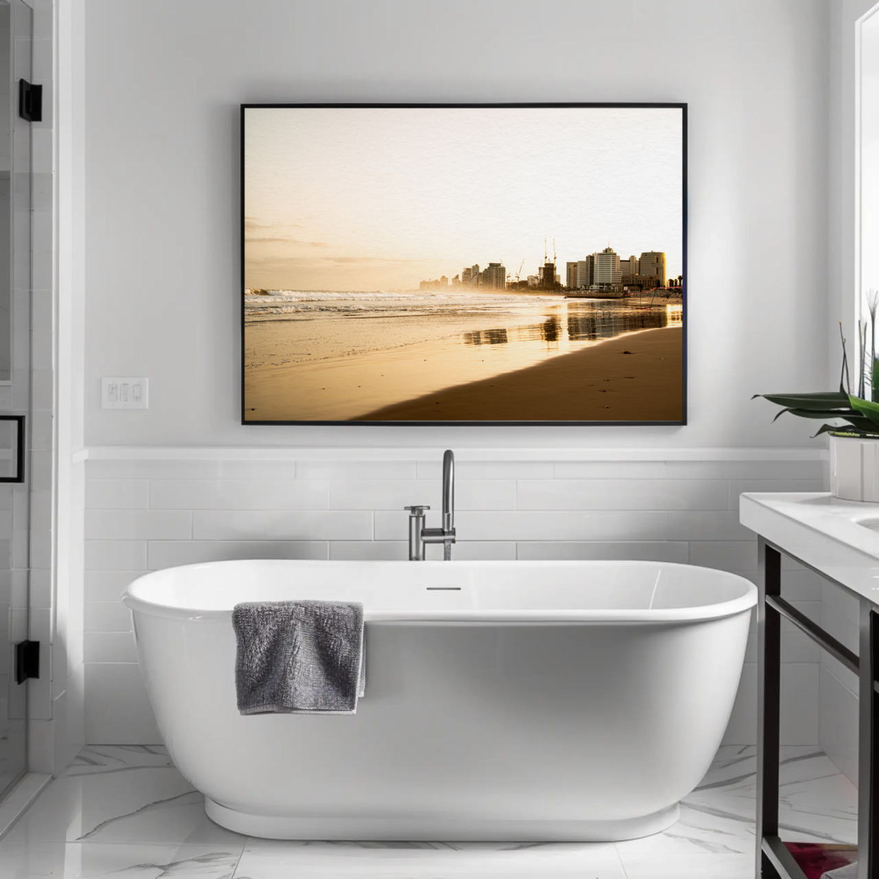 Elegant Beachscape Fine Art Print with Passepartout Frame product thumbnail image Elegant Beachscape Fine Art Print with Passepartout Frame product thumbnail image