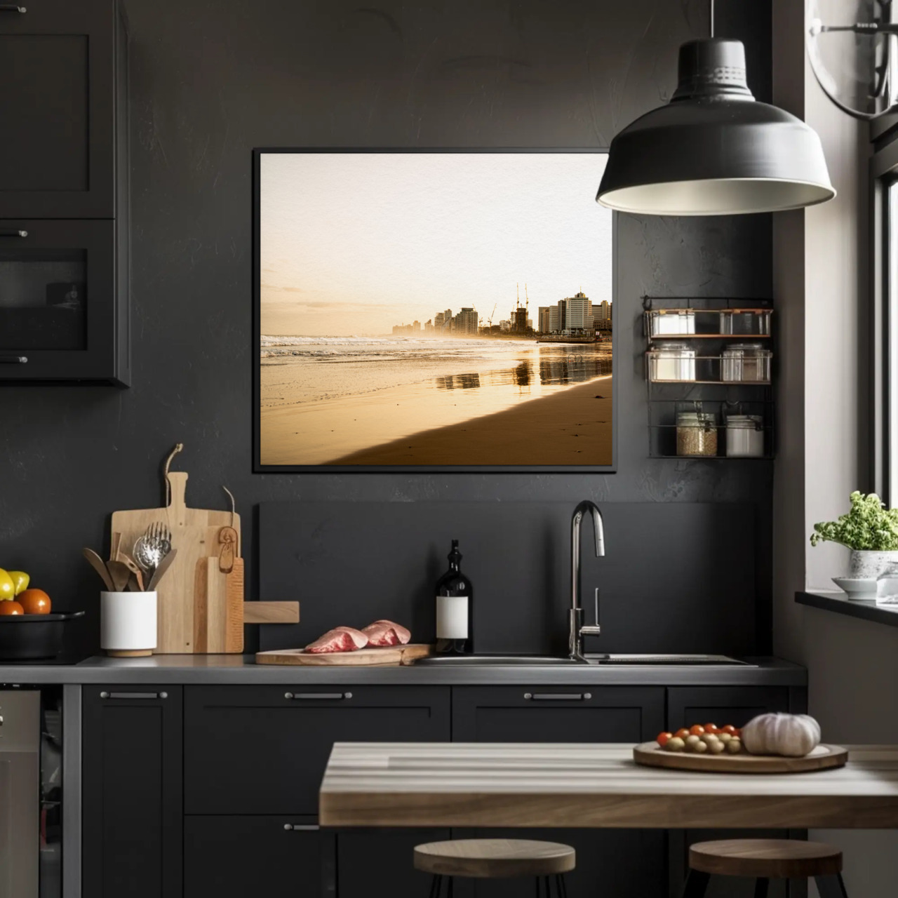 Elegant Beachscape Fine Art Print with Passepartout Frame product thumbnail image Elegant Beachscape Fine Art Print with Passepartout Frame product thumbnail image