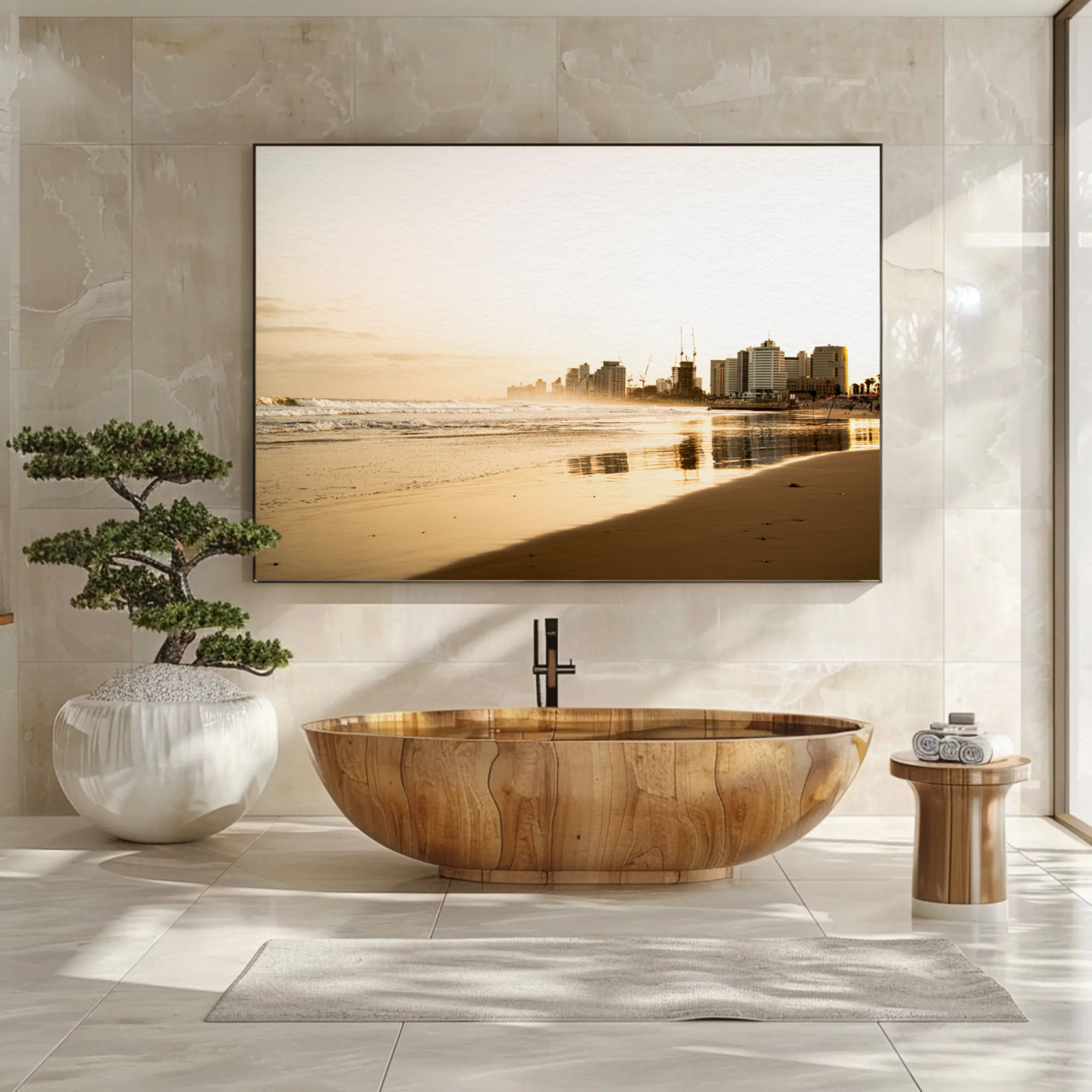 Elegant Beachscape Fine Art Print with Passepartout Frame product thumbnail image Elegant Beachscape Fine Art Print with Passepartout Frame product thumbnail image