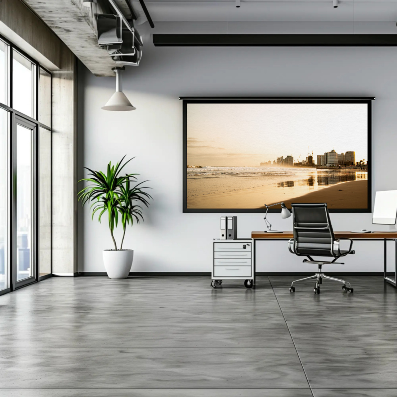 Elegant Beachscape Fine Art Print with Passepartout Frame product thumbnail image