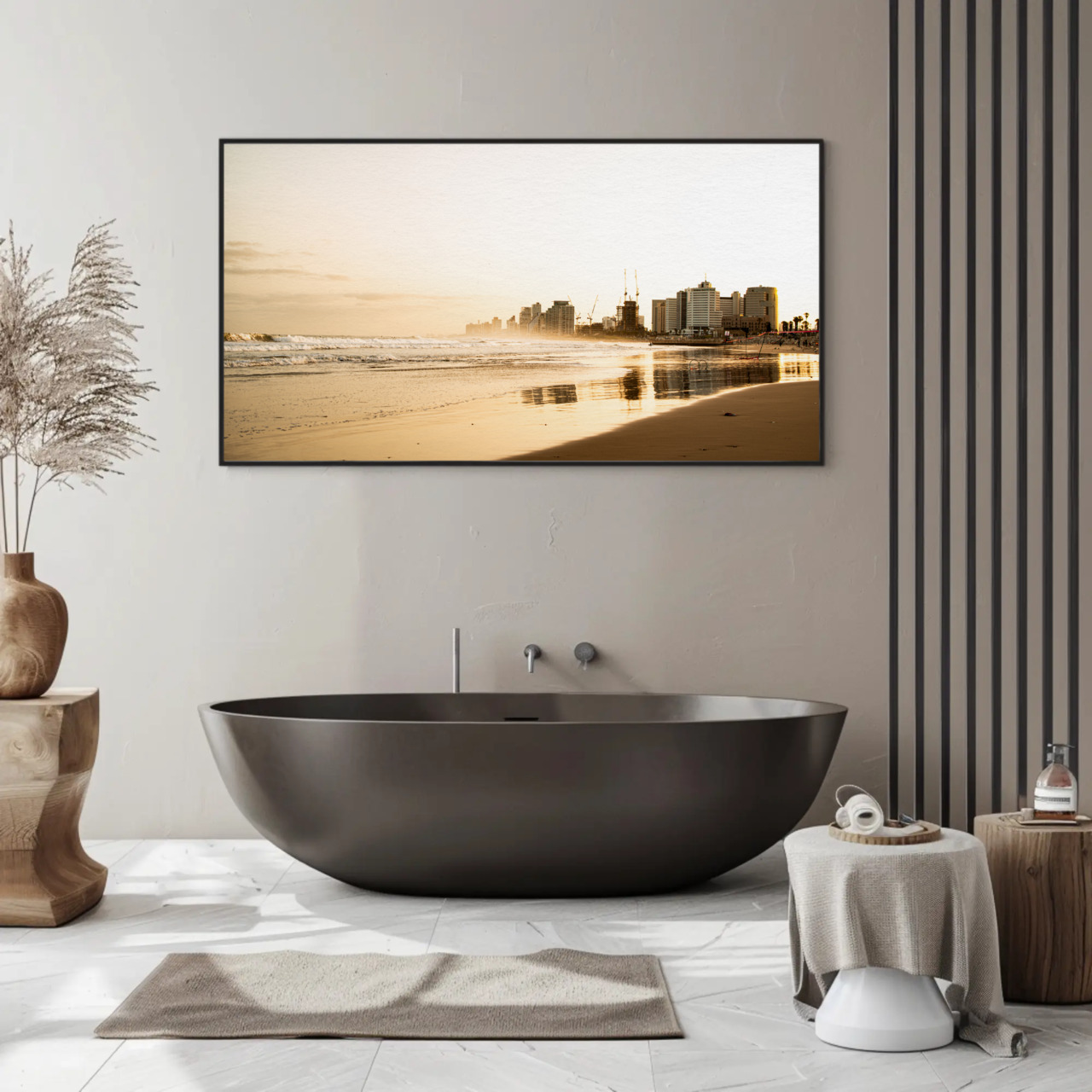 Elegant Beachscape Fine Art Print with Passepartout Frame product thumbnail image