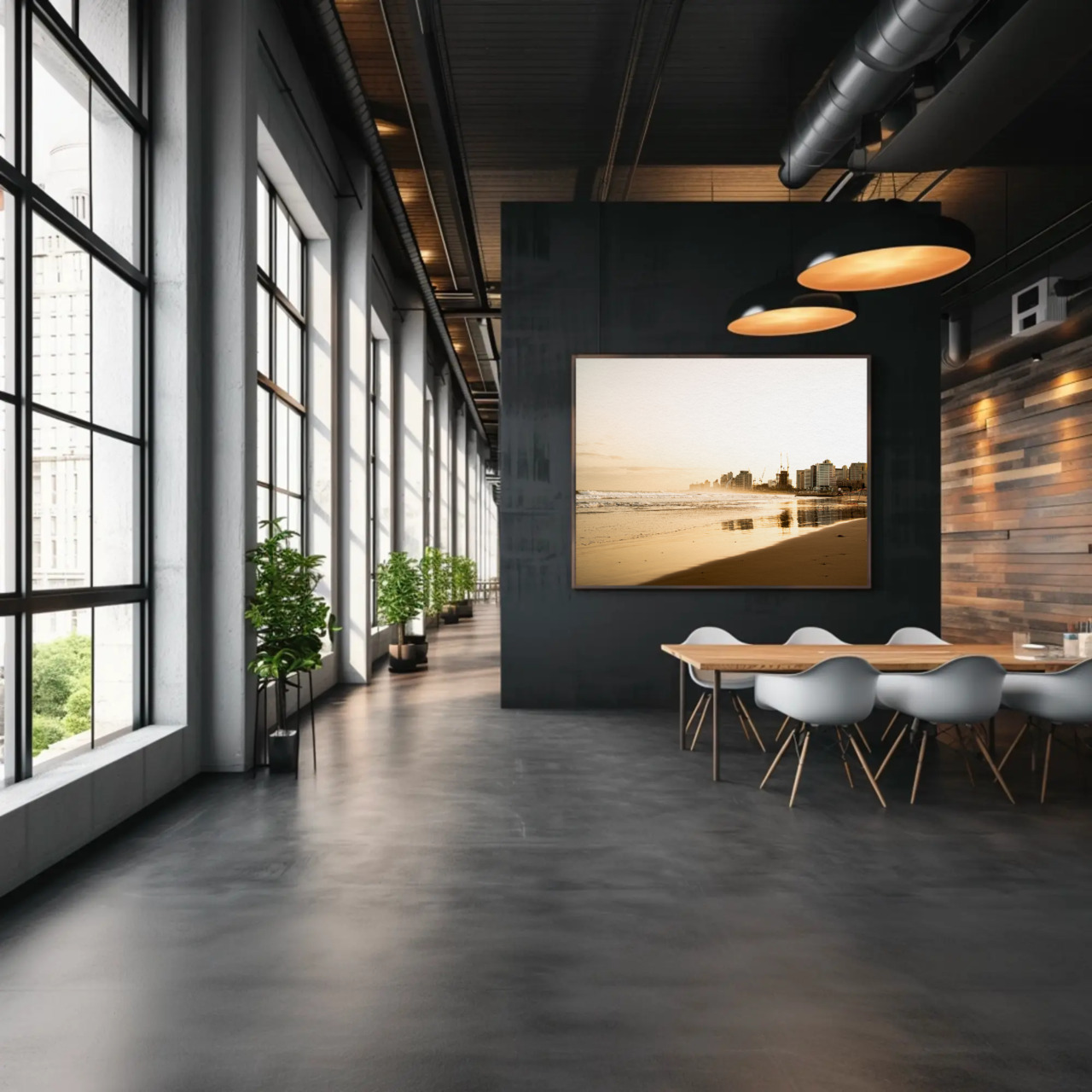 Elegant Beachscape Fine Art Print with Passepartout Frame product thumbnail image