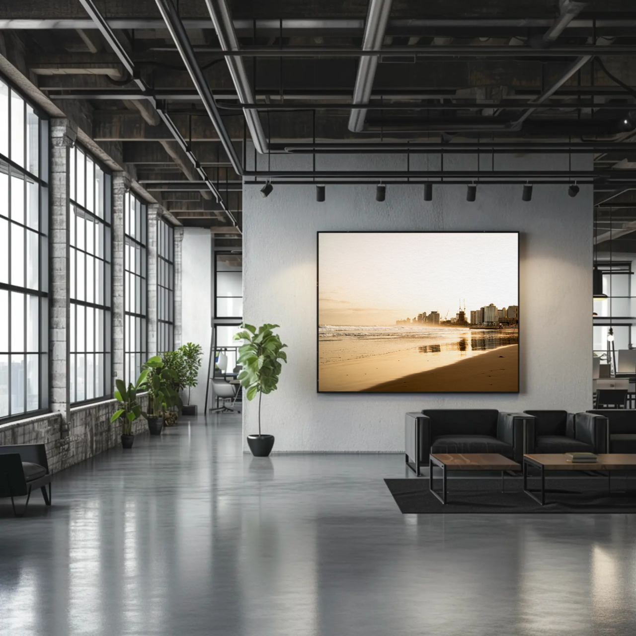 Elegant Beachscape Fine Art Print with Passepartout Frame product thumbnail image