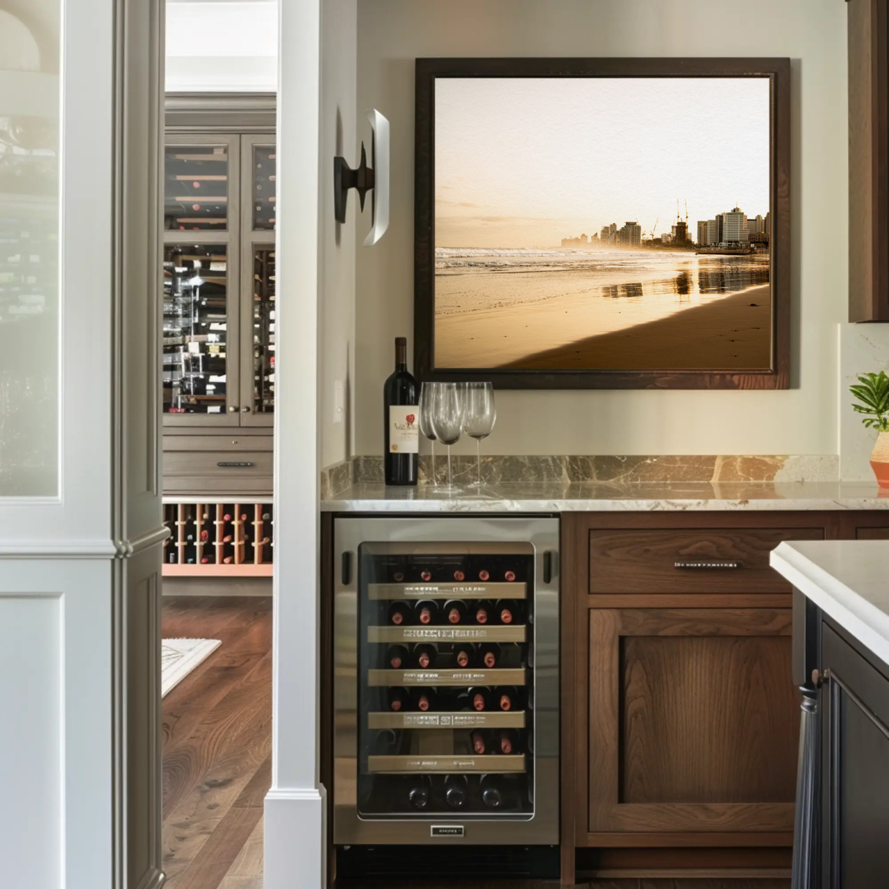 Elegant Beachscape Fine Art Print with Passepartout Frame product thumbnail image Elegant Beachscape Fine Art Print with Passepartout Frame product thumbnail image