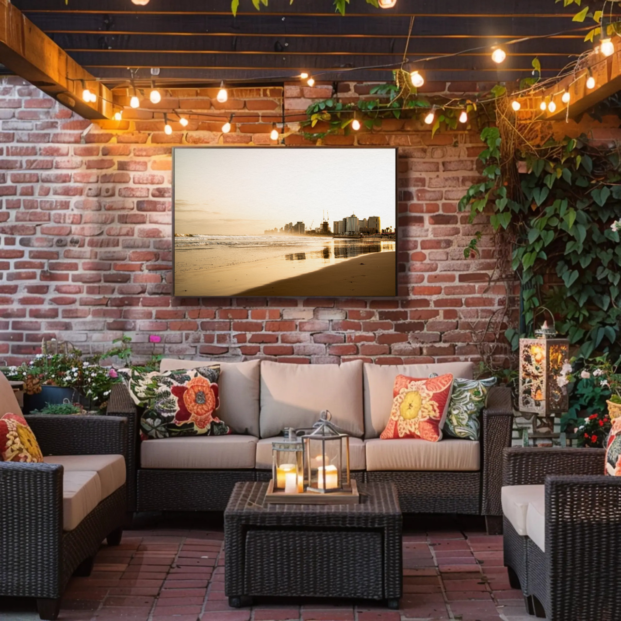 Elegant Beachscape Fine Art Print with Passepartout Frame product thumbnail image Elegant Beachscape Fine Art Print with Passepartout Frame product thumbnail image