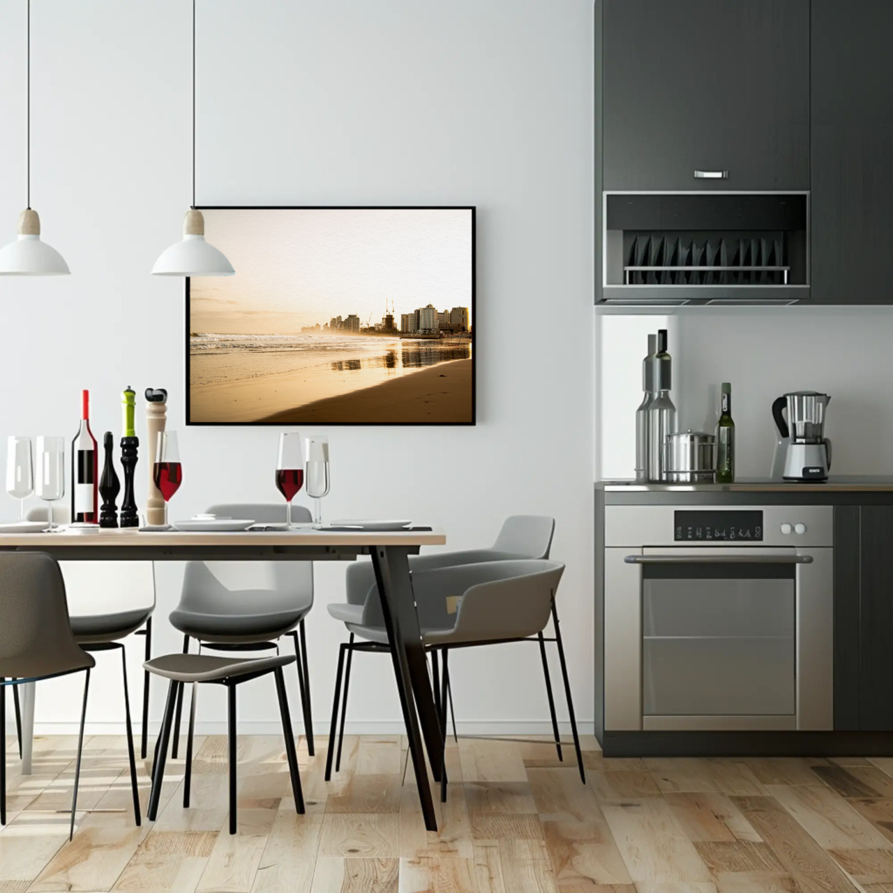 Elegant Beachscape Fine Art Print with Passepartout Frame product thumbnail image Elegant Beachscape Fine Art Print with Passepartout Frame product thumbnail image