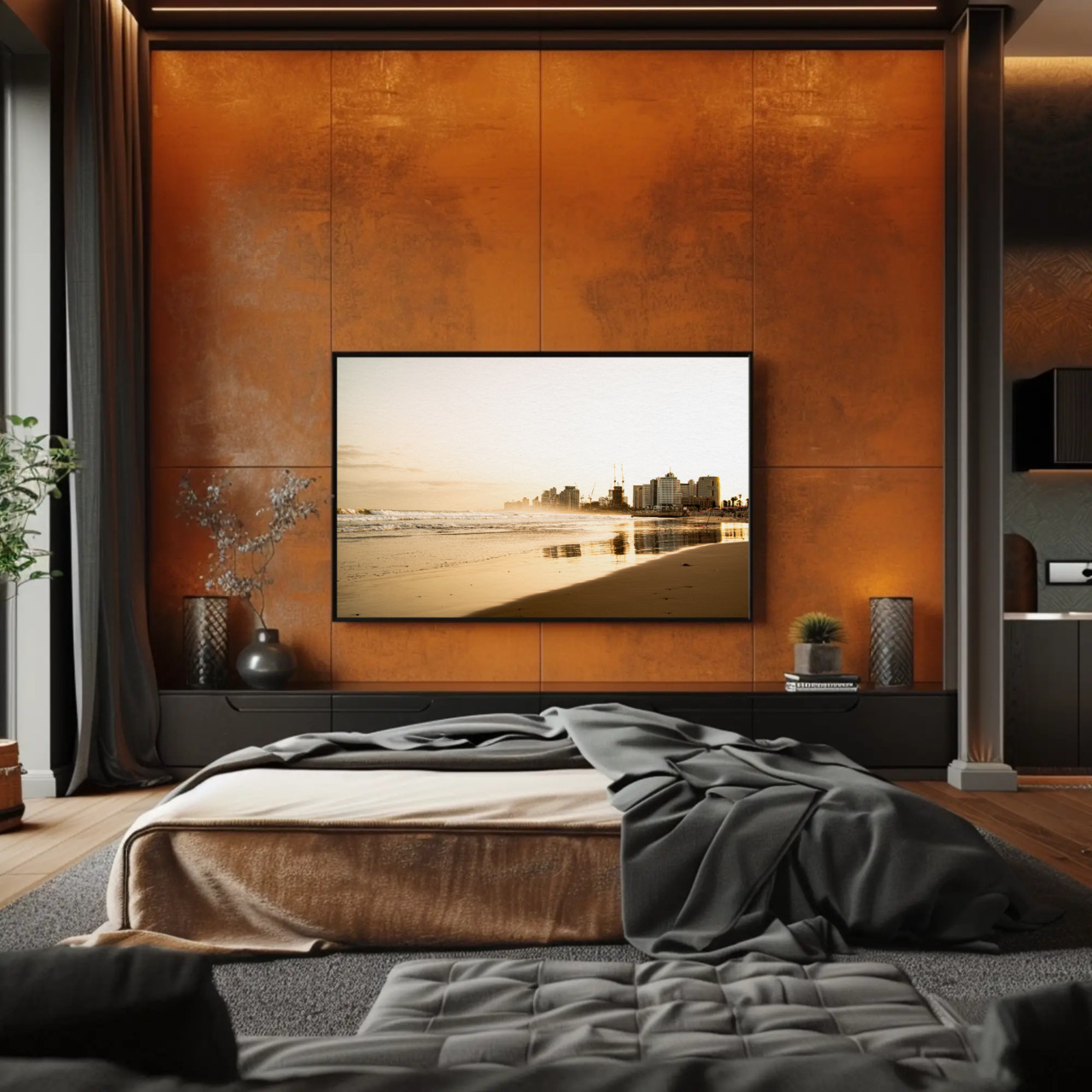 Elegant Beachscape Fine Art Print with Passepartout Frame product thumbnail image Elegant Beachscape Fine Art Print with Passepartout Frame product thumbnail image