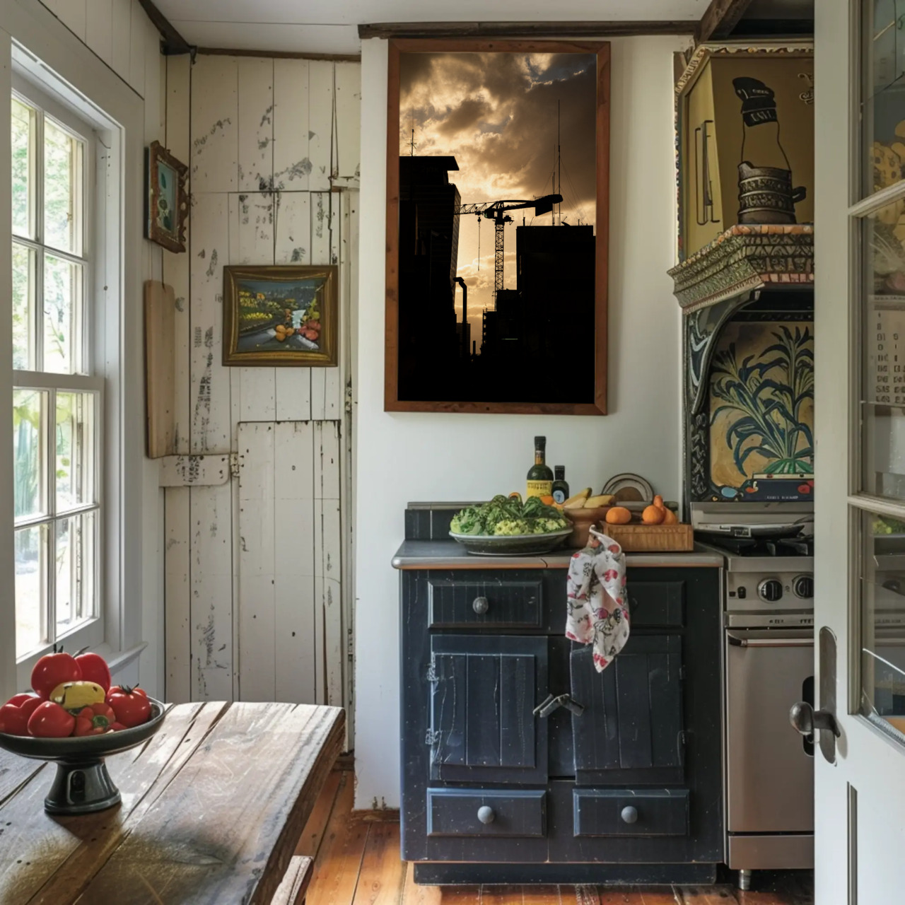 Urban Sunrise Silhouette Giclée Print | City Crane Wall Art product thumbnail image Urban Sunrise Silhouette Giclée Print | City Crane Wall Art product thumbnail image