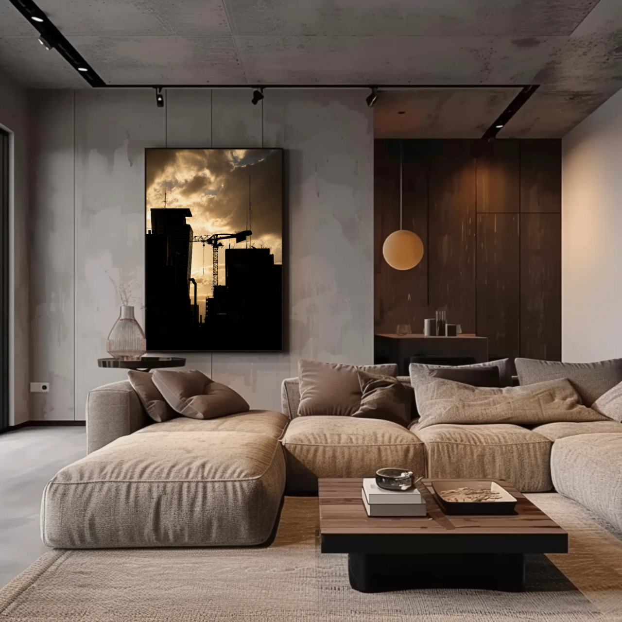 Urban Sunrise Silhouette Giclée Print | City Crane Wall Art product thumbnail image Urban Sunrise Silhouette Giclée Print | City Crane Wall Art product thumbnail image