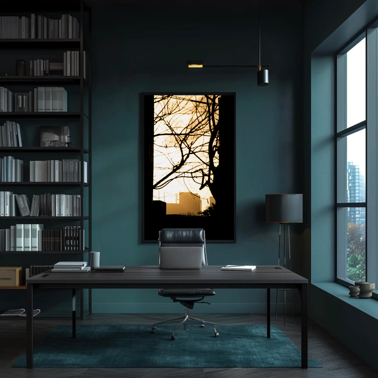 Golden Sunrise Silhouette Framed Print (16″ x 20″) product thumbnail image