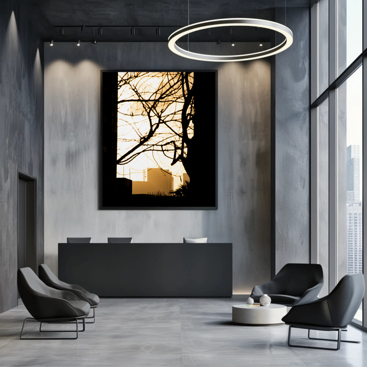 Golden Sunrise Silhouette Framed Print (16″ x 20″) product thumbnail image