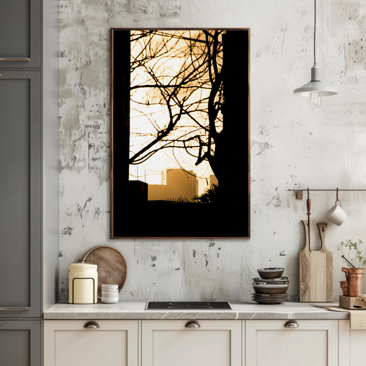 Golden Sunrise Silhouette Framed Print (16″ x 20″) product thumbnail image