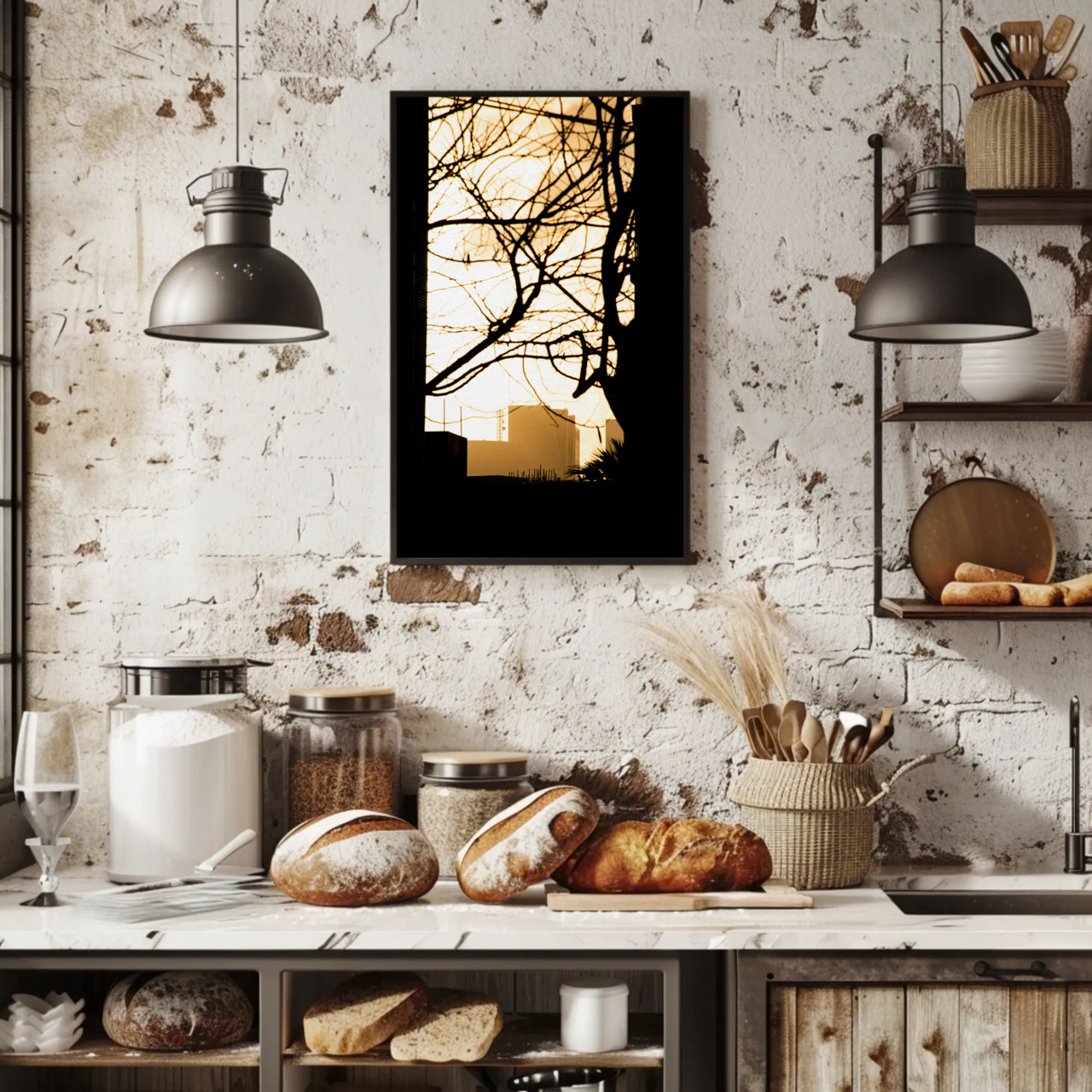 Golden Sunrise Silhouette Framed Print (16″ x 20″) product thumbnail image Golden Sunrise Silhouette Framed Print (16″ x 20″) product thumbnail image