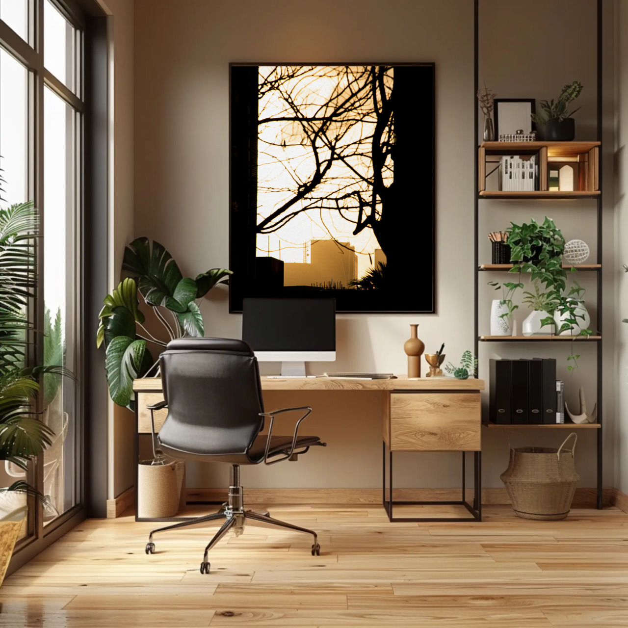 Golden Sunrise Silhouette Framed Print (16″ x 20″) product thumbnail image