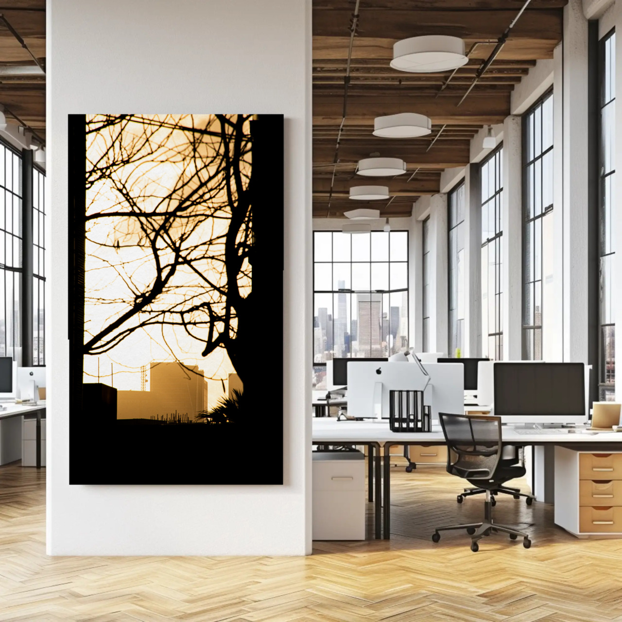 Golden Sunrise Silhouette Framed Print (16″ x 20″) product thumbnail image