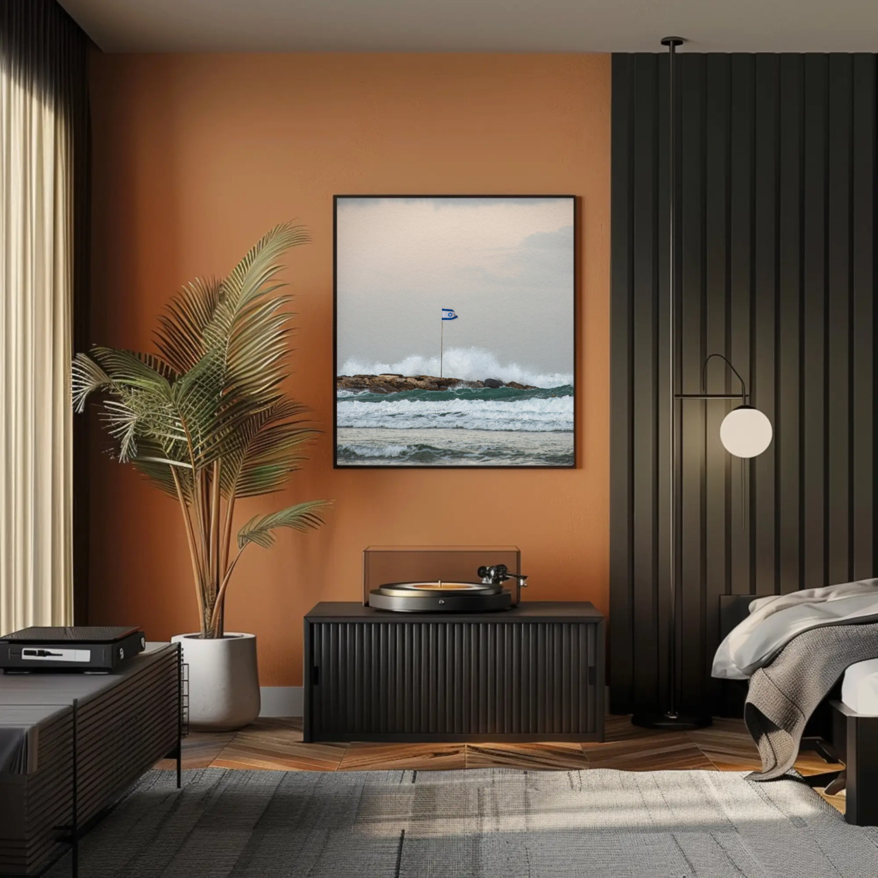 Fine Art Print (Passepartout Paper Frame) - Breakwater Flag at Dawn product thumbnail image Fine Art Print (Passepartout Paper Frame) - Breakwater Flag at Dawn product thumbnail image