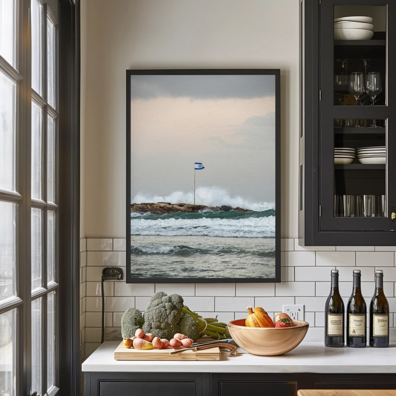Fine Art Print (Passepartout Paper Frame) - Breakwater Flag at Dawn product thumbnail image Fine Art Print (Passepartout Paper Frame) - Breakwater Flag at Dawn product thumbnail image