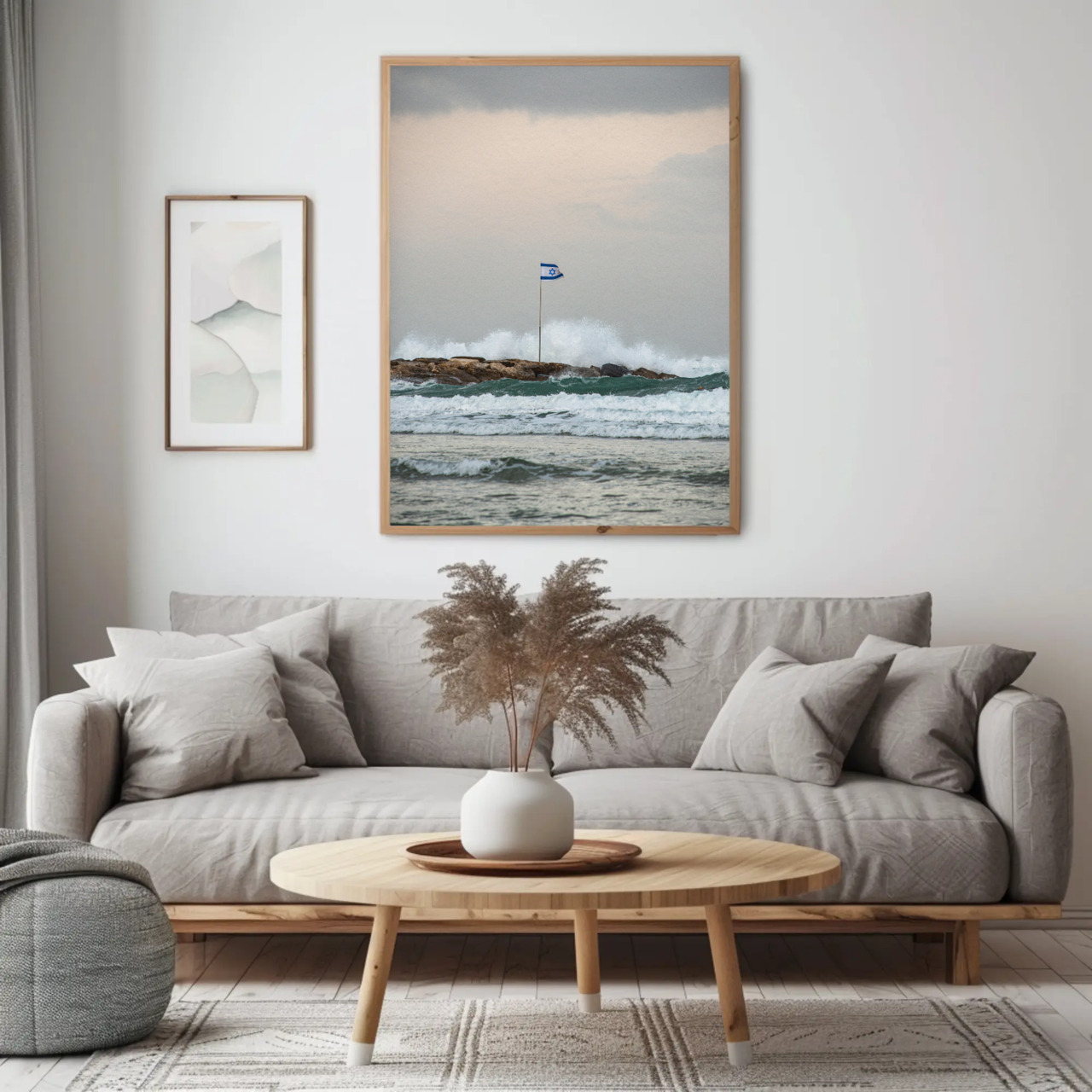 Fine Art Print (Passepartout Paper Frame) - Breakwater Flag at Dawn product thumbnail image