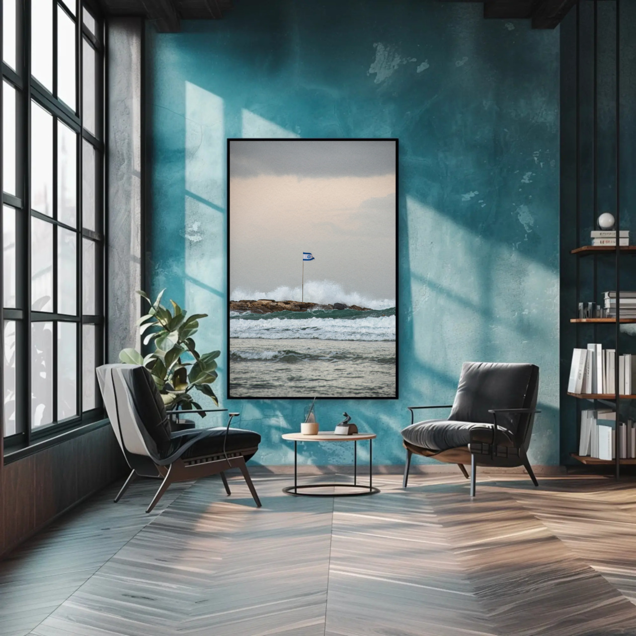 Fine Art Print (Passepartout Paper Frame) - Breakwater Flag at Dawn product thumbnail image Fine Art Print (Passepartout Paper Frame) - Breakwater Flag at Dawn product thumbnail image