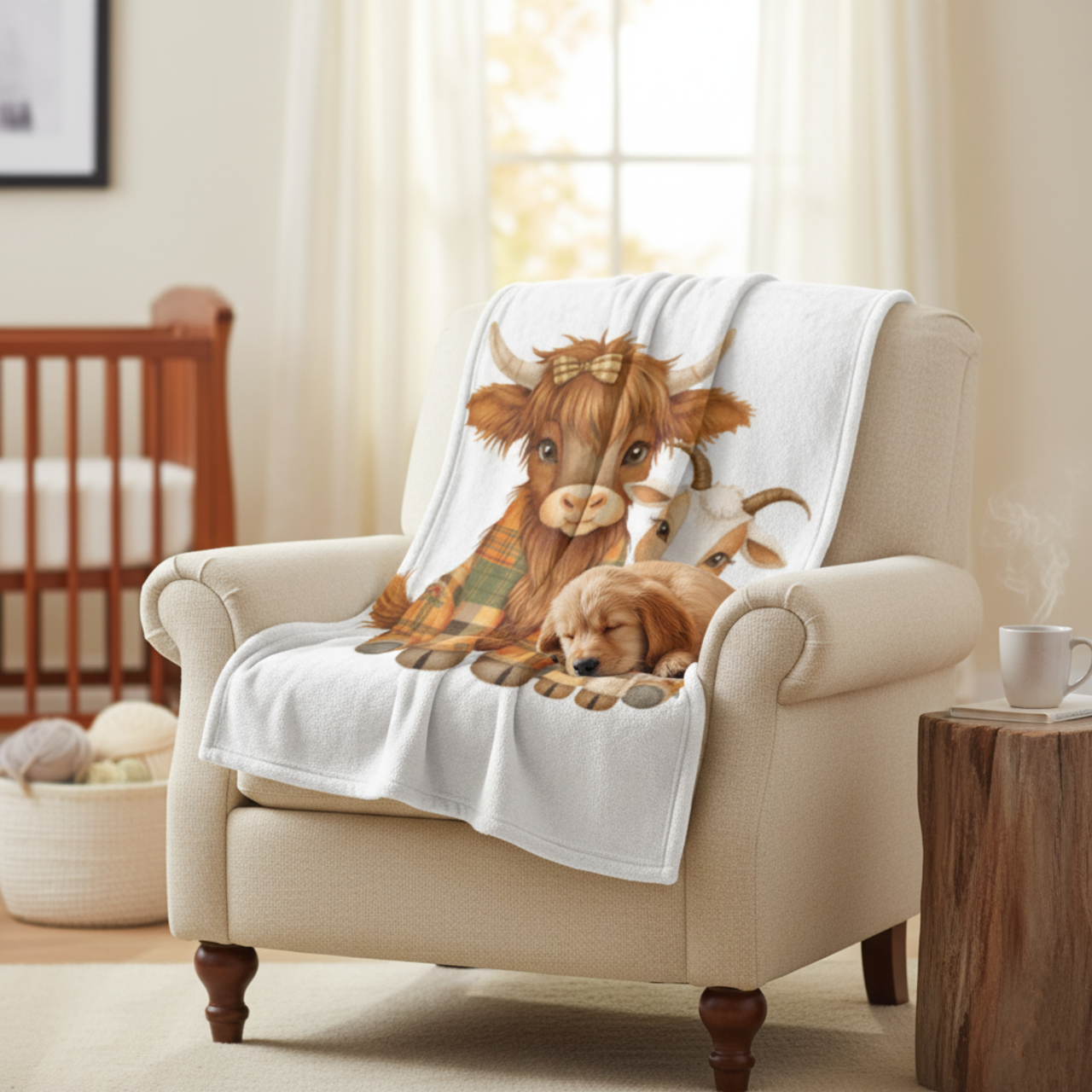 Cozy Farm Animals - Velveteen Microfiber Blanket Cozy Farm Animals - Velveteen Microfiber Blanket