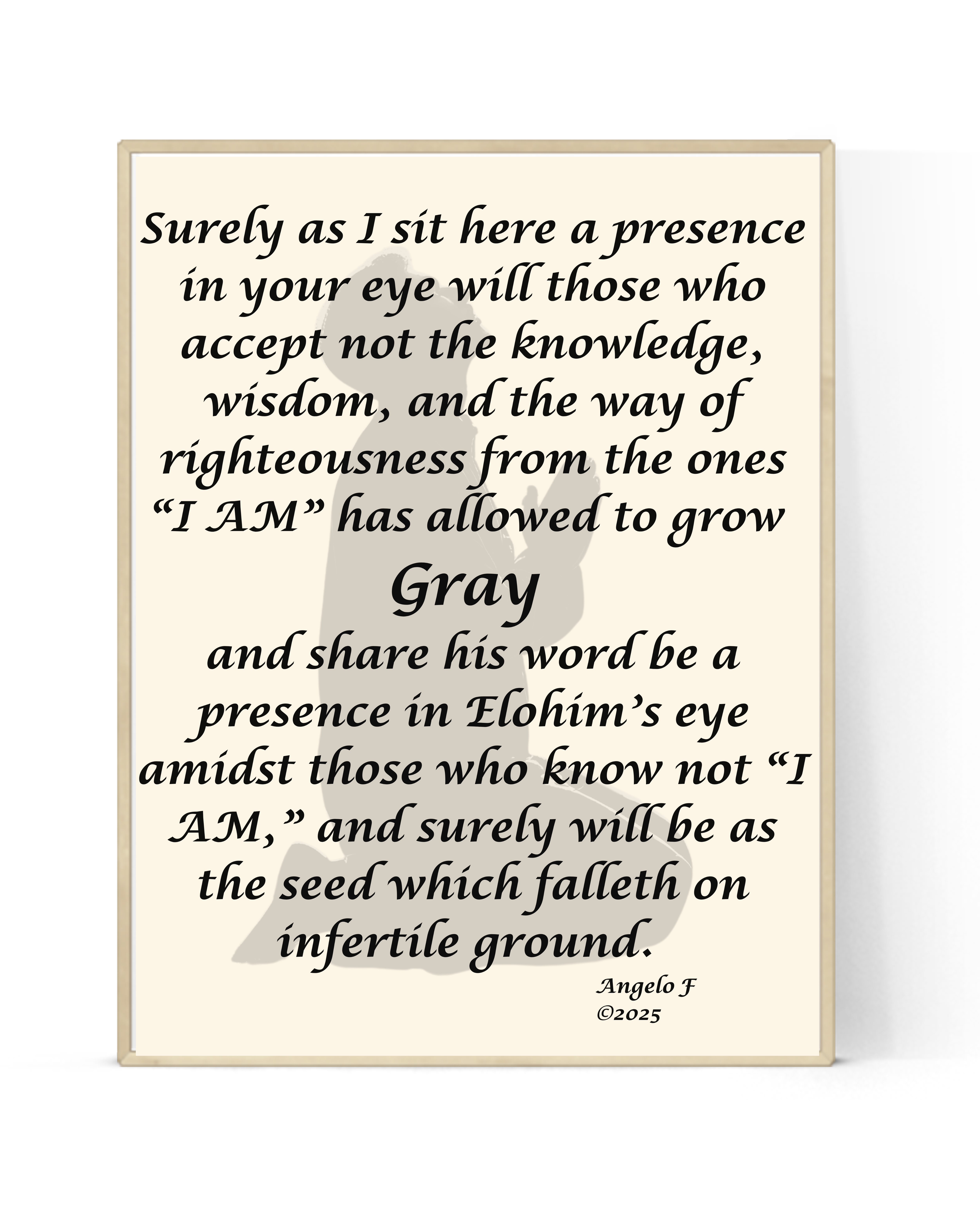 Satin Poster - Elohim's Grace for the Wise and Righteous Satin Poster - Elohim's Grace for the Wise and Righteous