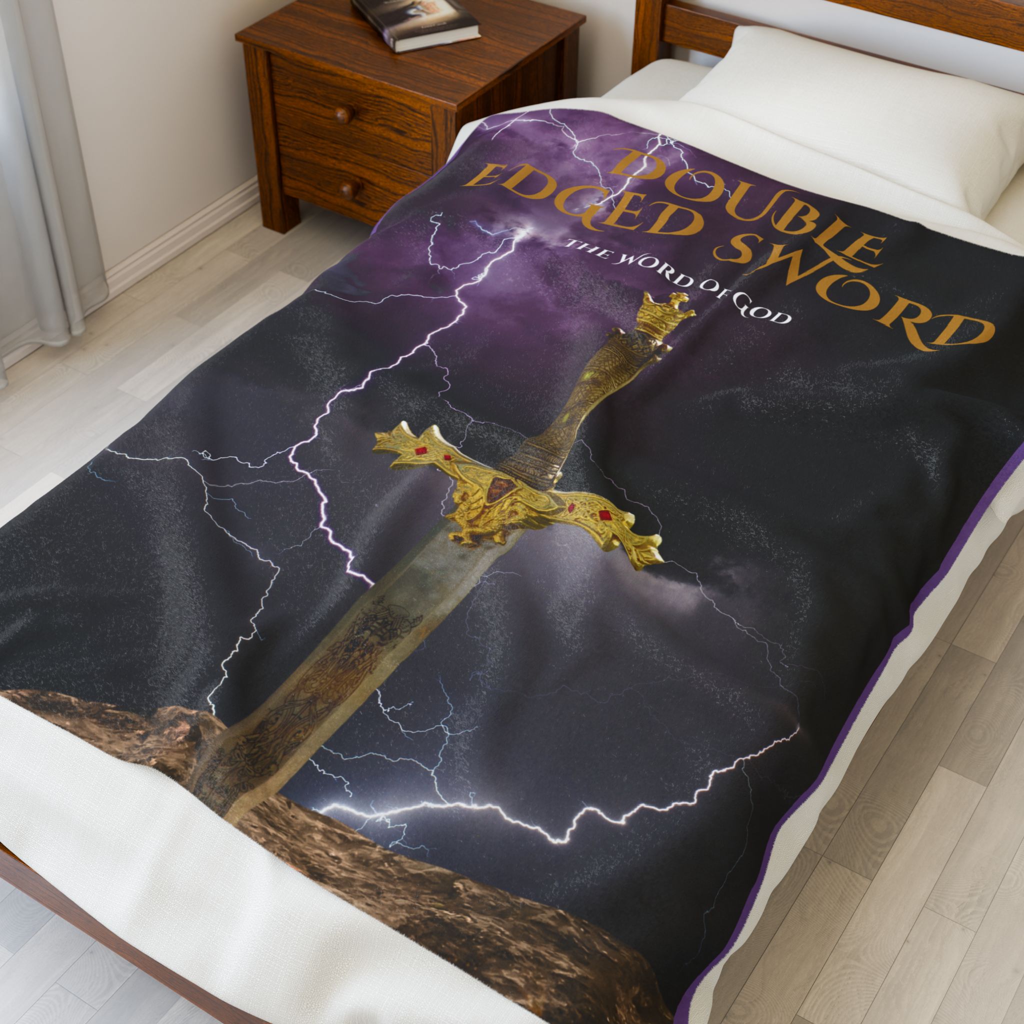 In sprirational Lightweight Velveteen Plush ie Blanket,  Christianity Gifted Lightweight Velveteen Plush ie Blanketalize, Bible Verse Scriptural  product thumbnail image