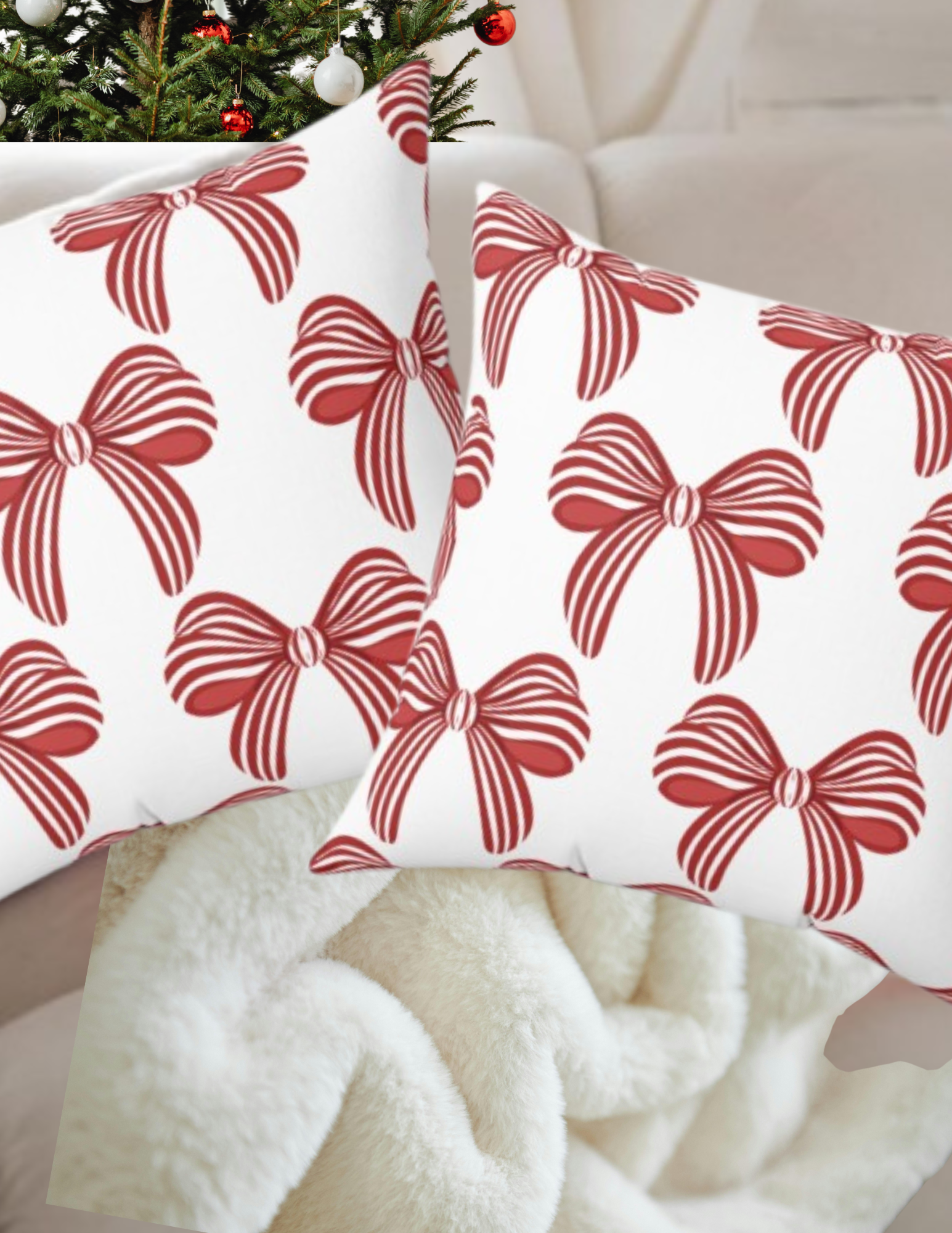 Holiday Bow Decorative Pillow Holiday Bow Decorative Pillow