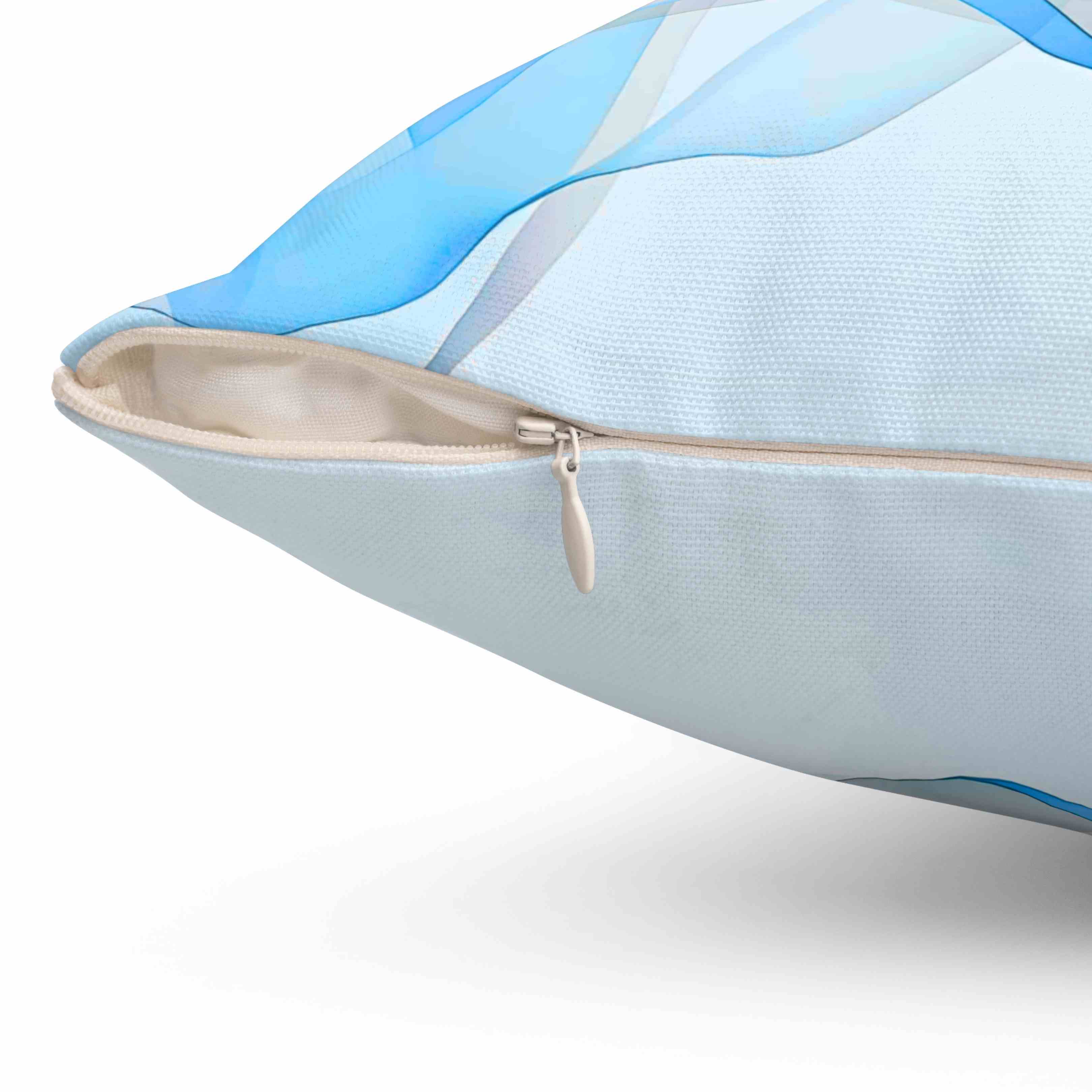 Elegant Blue Ribbon Rose Square Pillow, Floral Home Decor, Couch Cushion, Gift for Mom, Wedding Decor, Spring Accent product thumbnail image