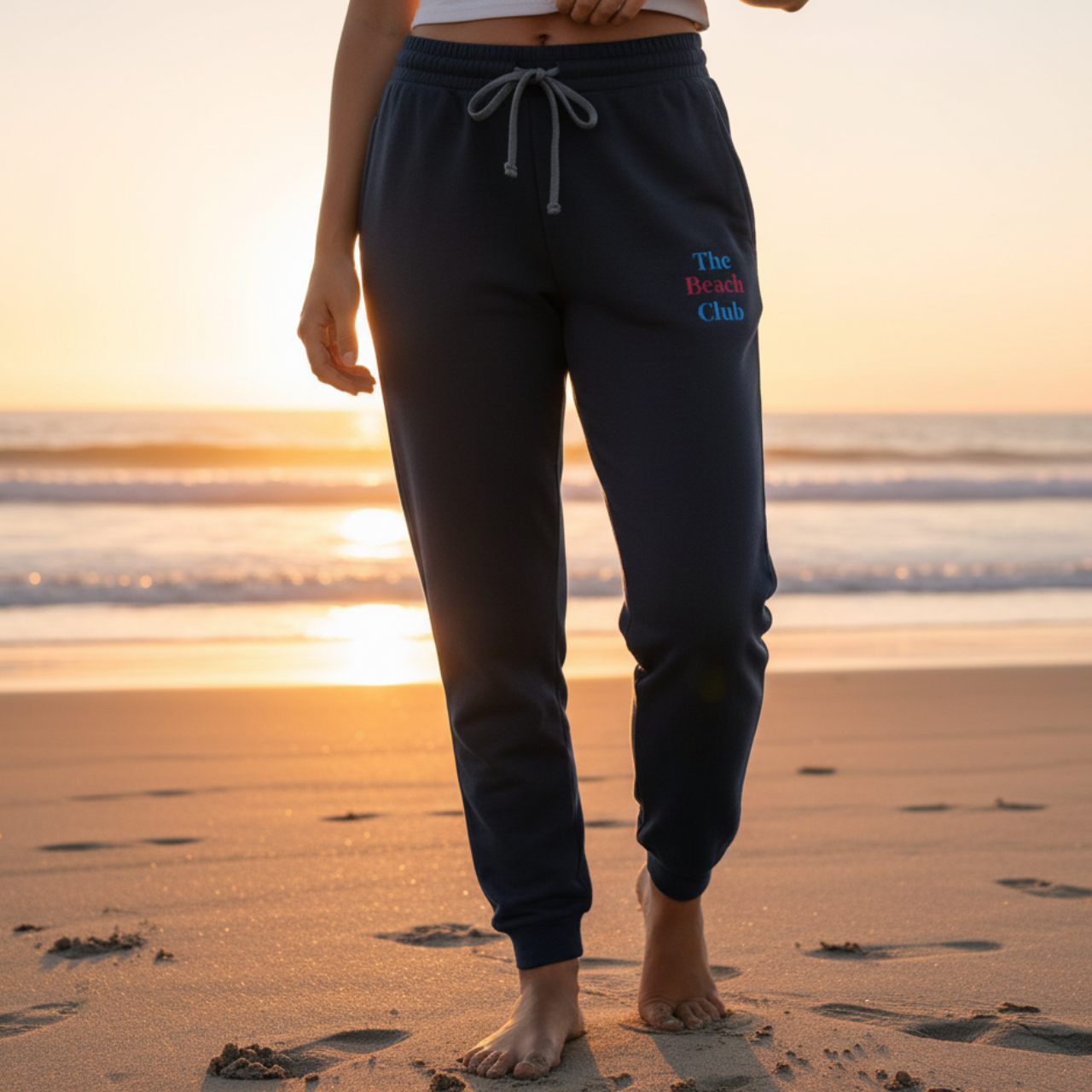 Retro Beach Club Embroidered Unisex Joggers | Pink & Blue Thread | Cozy Coastal Loungewear | Summer Lovin’ Co. product thumbnail image Retro Beach Club Embroidered Unisex Joggers | Pink & Blue Thread | Cozy Coastal Loungewear | Summer Lovin’ Co. product thumbnail image